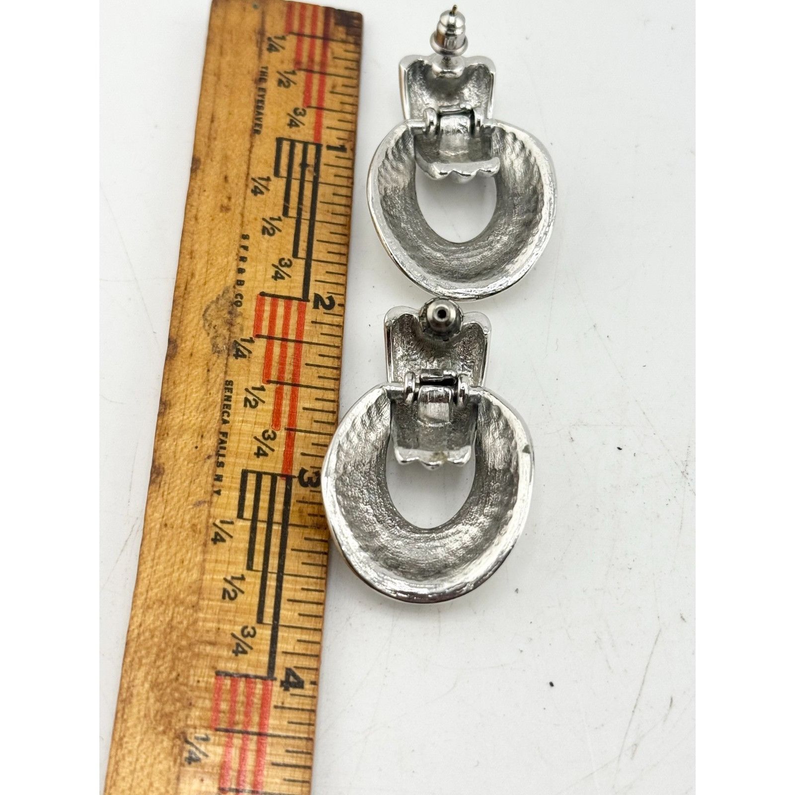 Vintage Vintage silver dangle drop earrings Size ONE SIZE - 3 Thumbnail