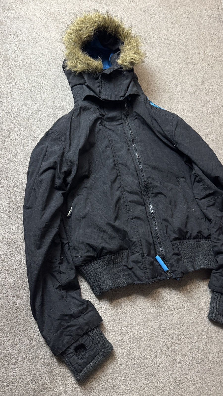 Japanese Brand Superdry Faux Fur Hood Jacket drill y2k LGB Goa oakley y-3 Size US S / EU 44-46 / 1 - 5 Thumbnail