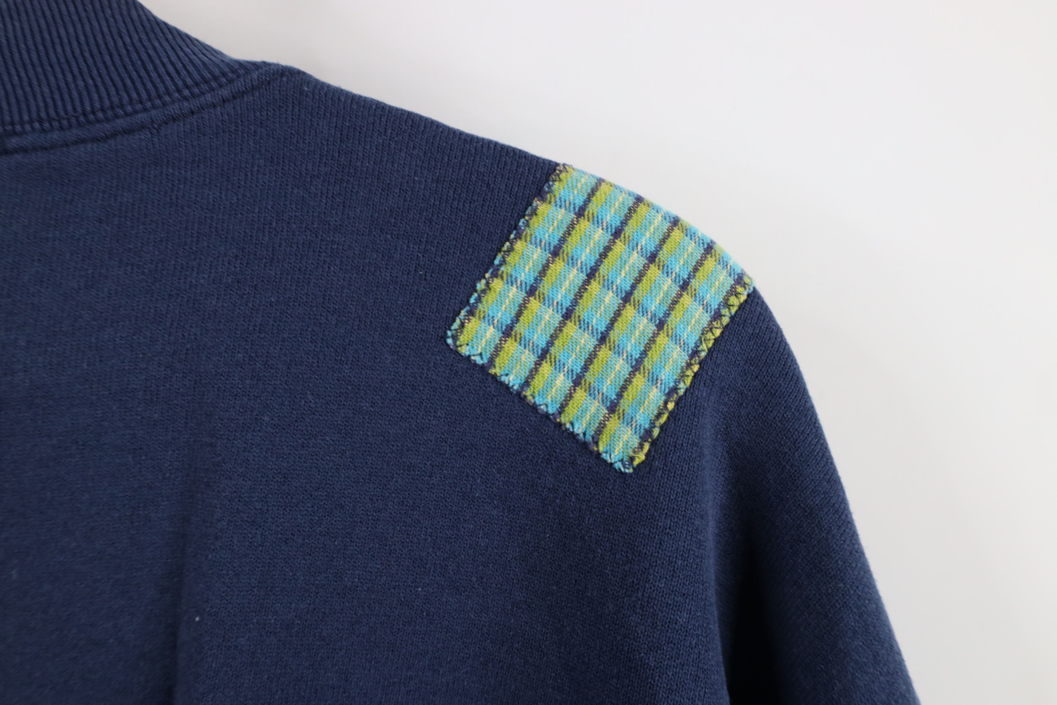 Vintage Vintage 90s Streetwear Patchwork Jean Pocket Sweatshirt Size L / US 10 / IT 46 - 10 Thumbnail