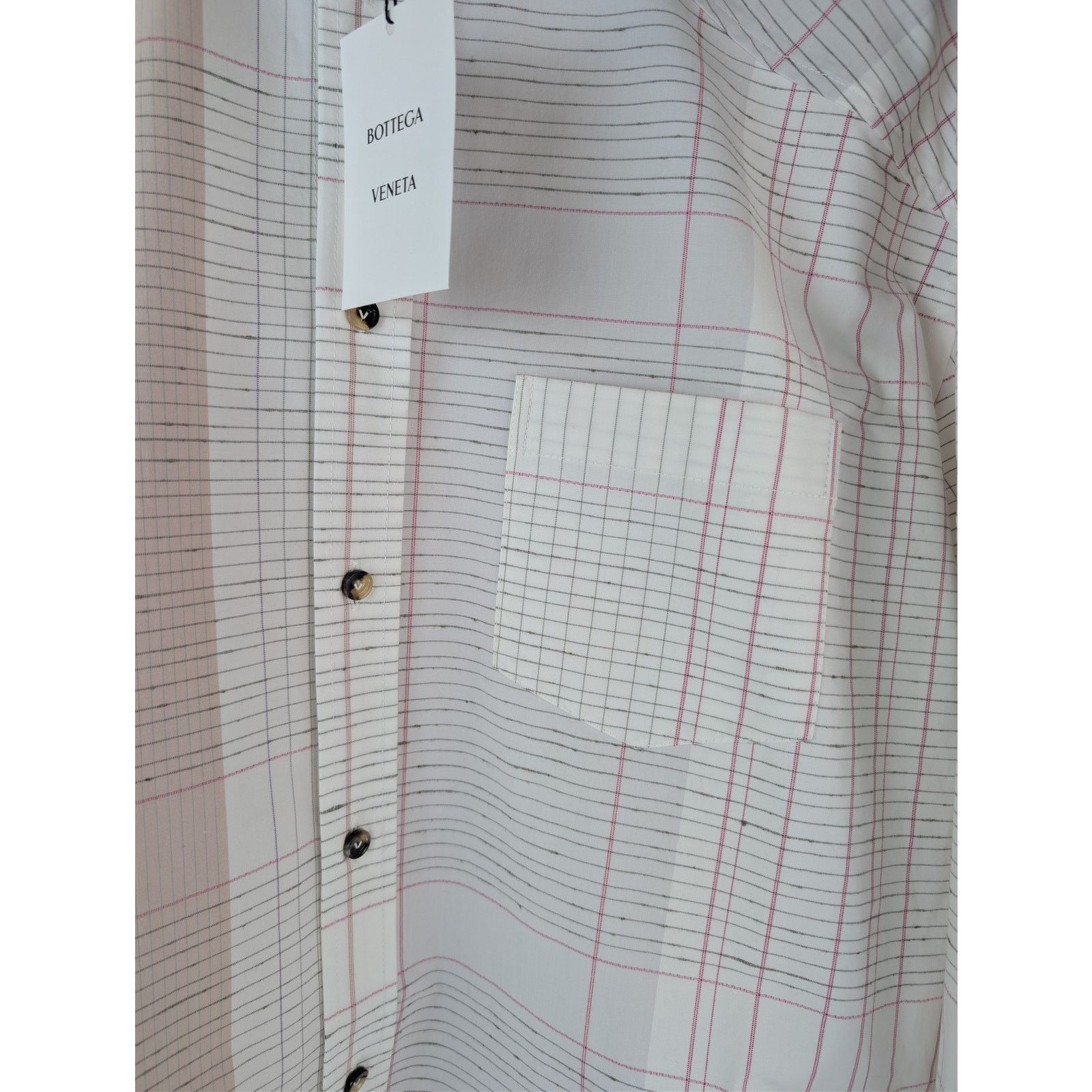 Bottega Veneta o1rshd1 Multicolor Notebook Cotton Shirt in Off White / Pink Size US S / EU 44-46 / 1 - 8 Thumbnail