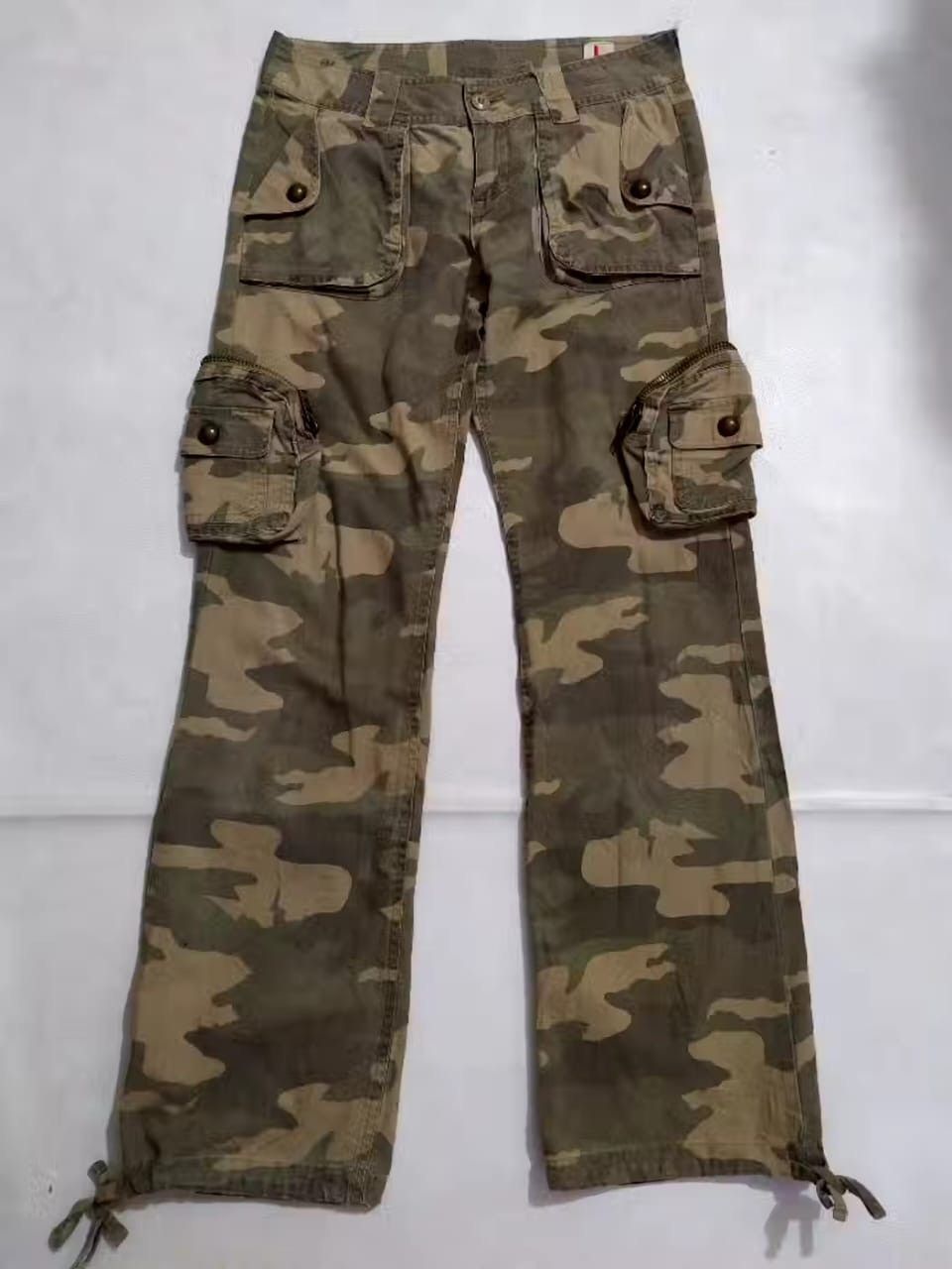 image of Vintage Kiss Mark Cargo Pants Camo Multi Pocket Gas Mask, Men's (Size 28)