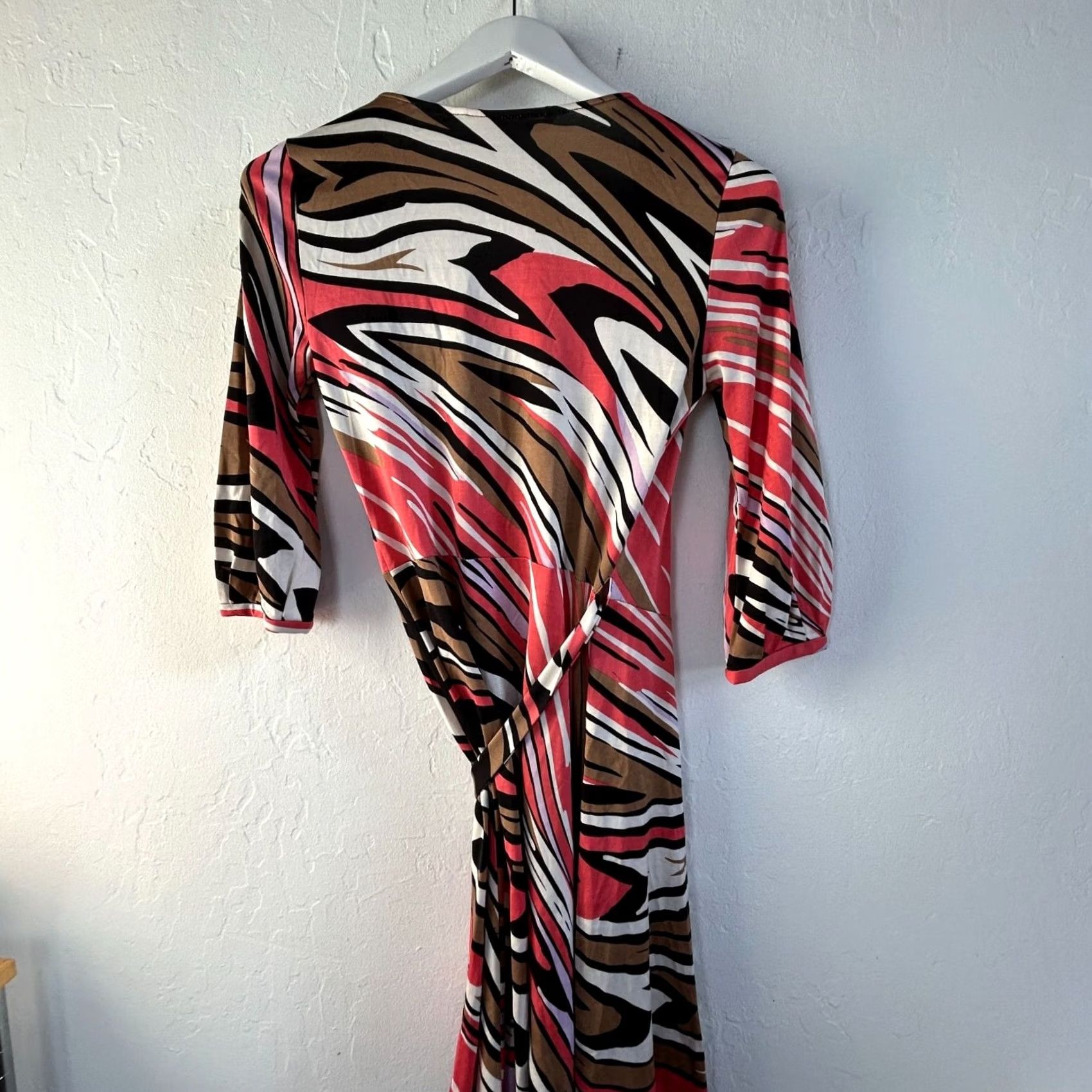 Diane von Furstenberg Diane von Furstenberg Womens Silk Multicolor Abstract Print Wrap Dress Size 4 Size S / US 4 / IT 40 - 2 Thumbnail