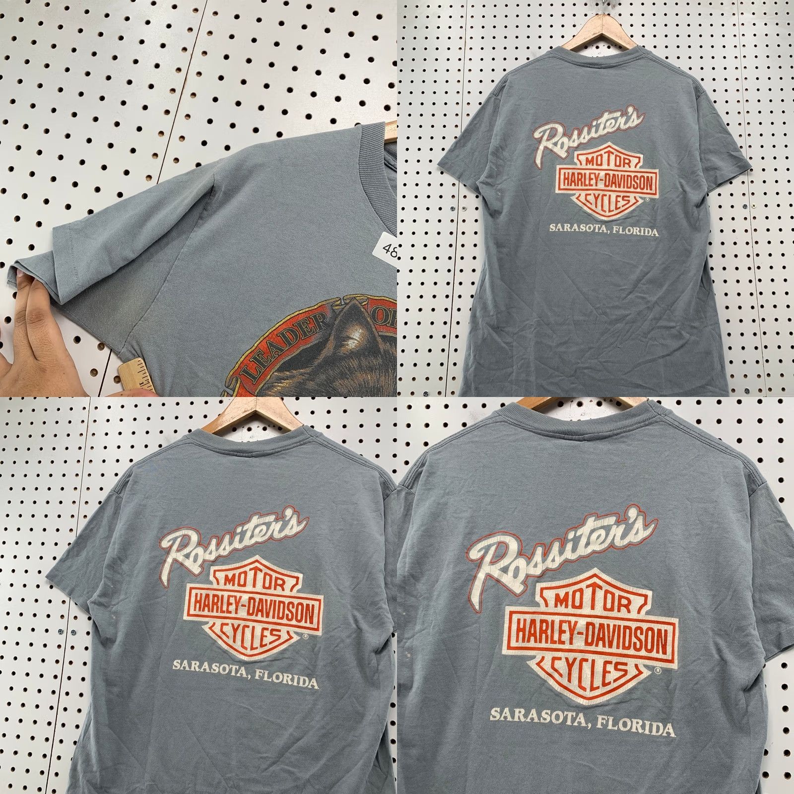 Harley Davidson VINTAGE Harley-Davidson 3D Emblem Wolf T Shirt Leader of the Pack Gray Men L Short Sleeve Crew Neck Graphic Print Logo 90s Bikes Animal 1990s Womens? Size US L / EU 52-54 / 3 - 10 Thumbnail