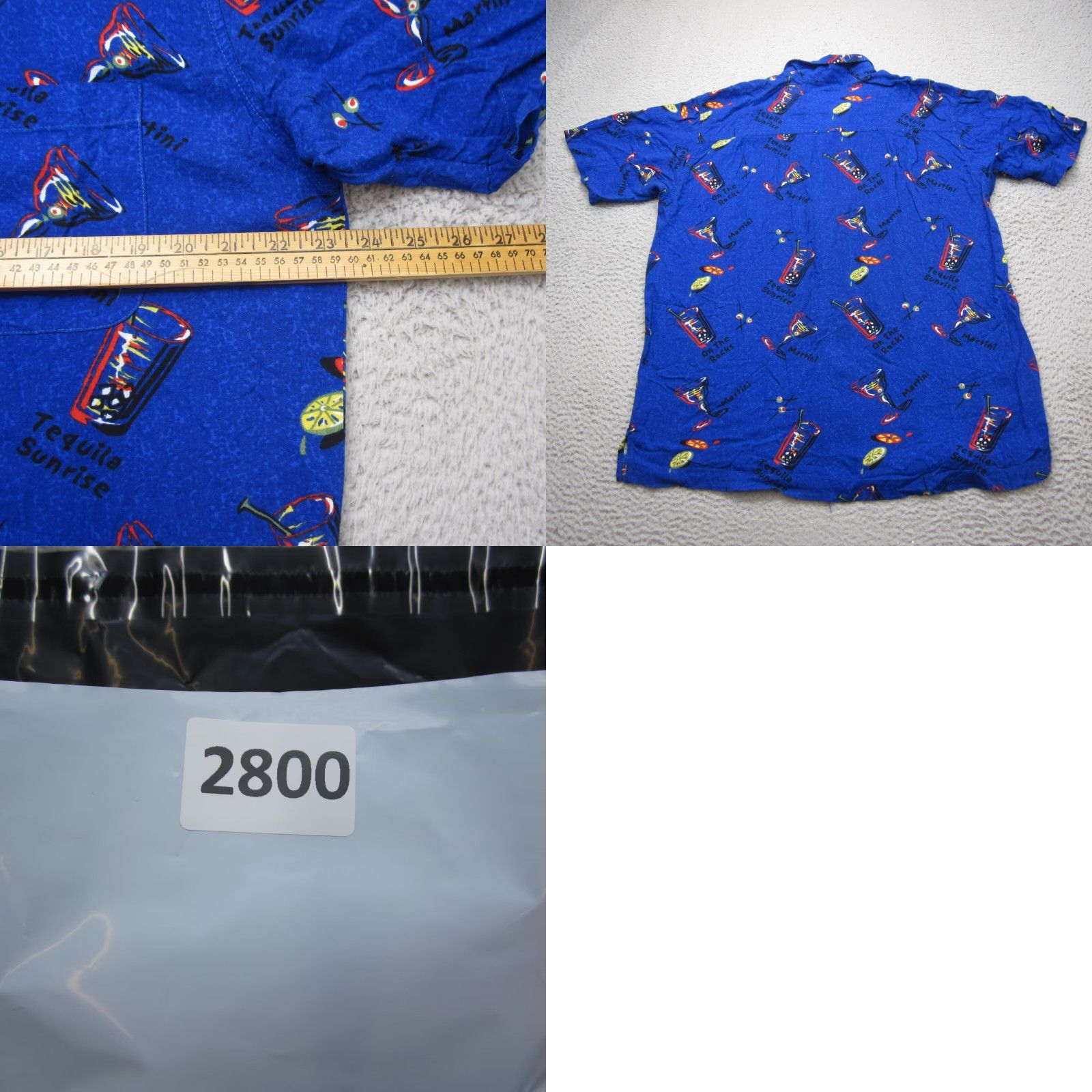 Cherokee Cherokee Shirt Mens Large Blue Button Up Waikiki Hawaiian Cocktails Drinks Party Size US L / EU 52-54 / 3 - 8 Thumbnail