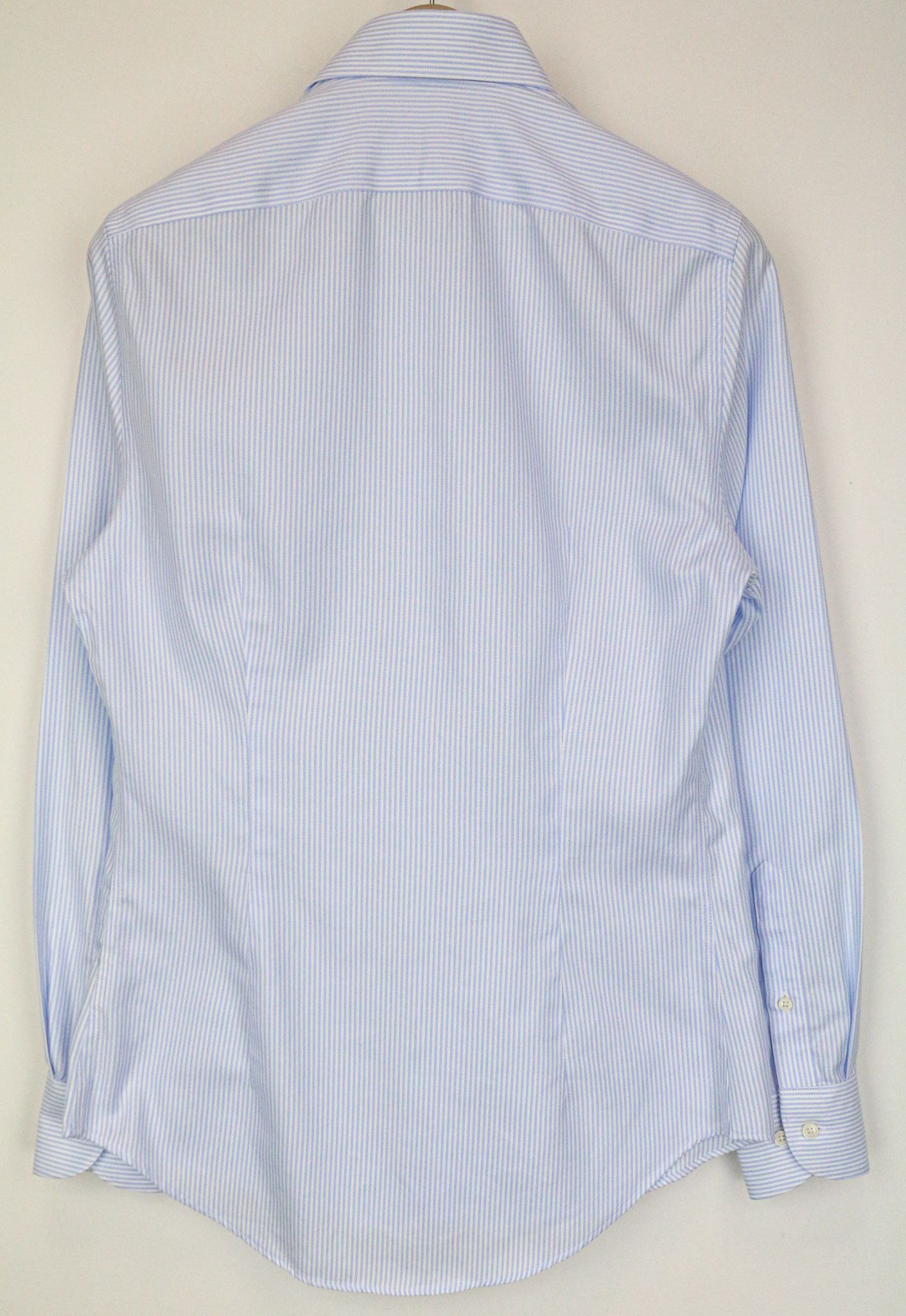 Suitsupply 37/14 1/2 Extra Slim Blue Cotton Striped Shirt 79086 Size 38R - 2 Thumbnail