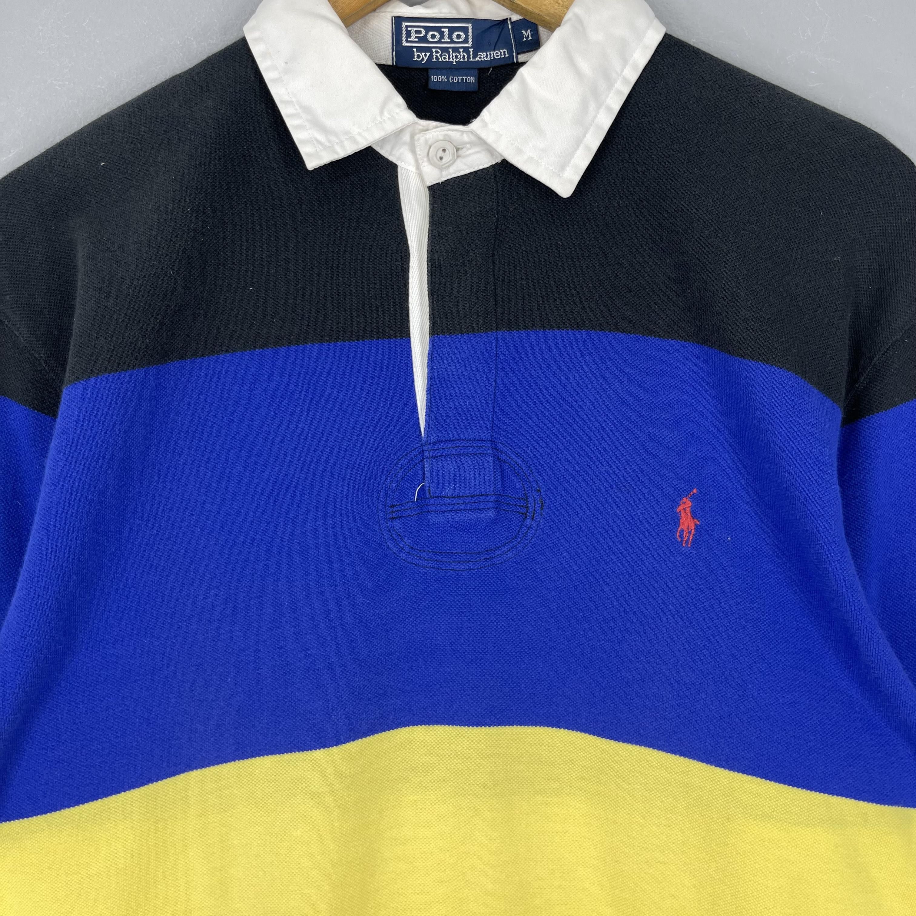 Polo Ralph Lauren Vintage POLO Ralph Lauren Multi Stripes Polo Rugby Shirt Size US M / EU 48-50 / 2 - 2 Thumbnail