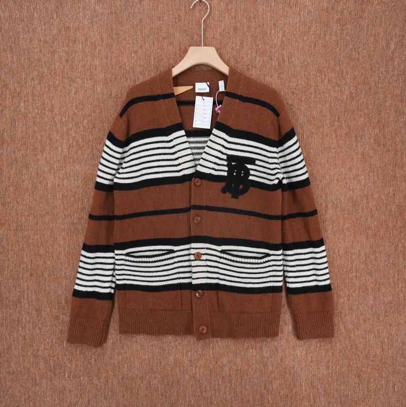 Burberry Burberry Brown Cotton Knit Logo Cardigan Size XS / US 0-2 / IT 36-38 - 1 Thumbnail