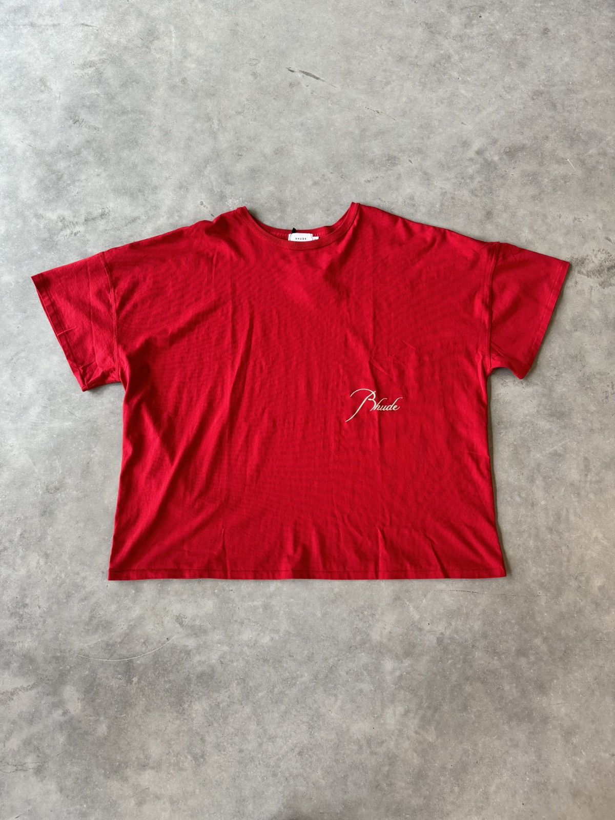 image of Rhude Reverse Tee Cherry Red, Men's (Size 2XL)