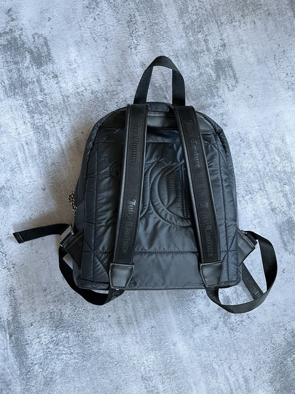 Juicy Couture Y2K Black Backpack Large Crazy Luxury Juicy Couture Big Logo Y2k Puffer Backpack main image 4