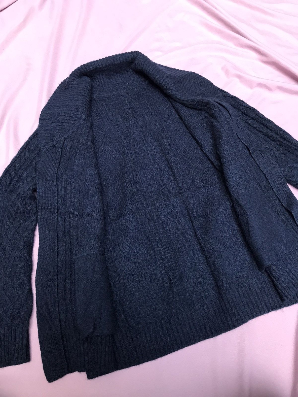 Other PURE CASHMERE CABLE KNIT SHAWL COLLAR CARDIGAN Size M / US 6-8 / IT 42-44 - 12 Thumbnail