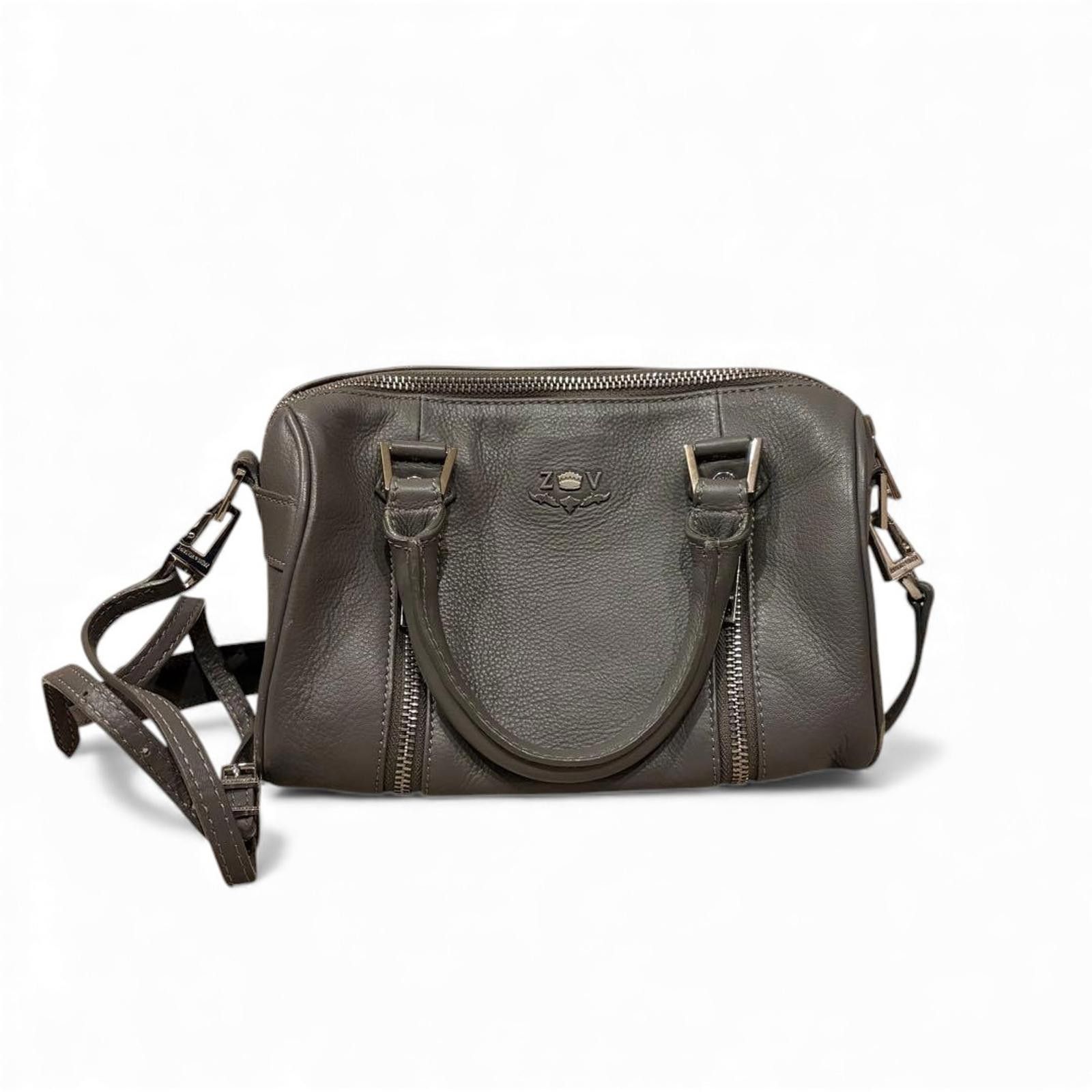 Zadig & Voltaire Zadig & Voltaire - Grey Leather Handbag Dual Handles Size ONE SIZE - 2 Thumbnail