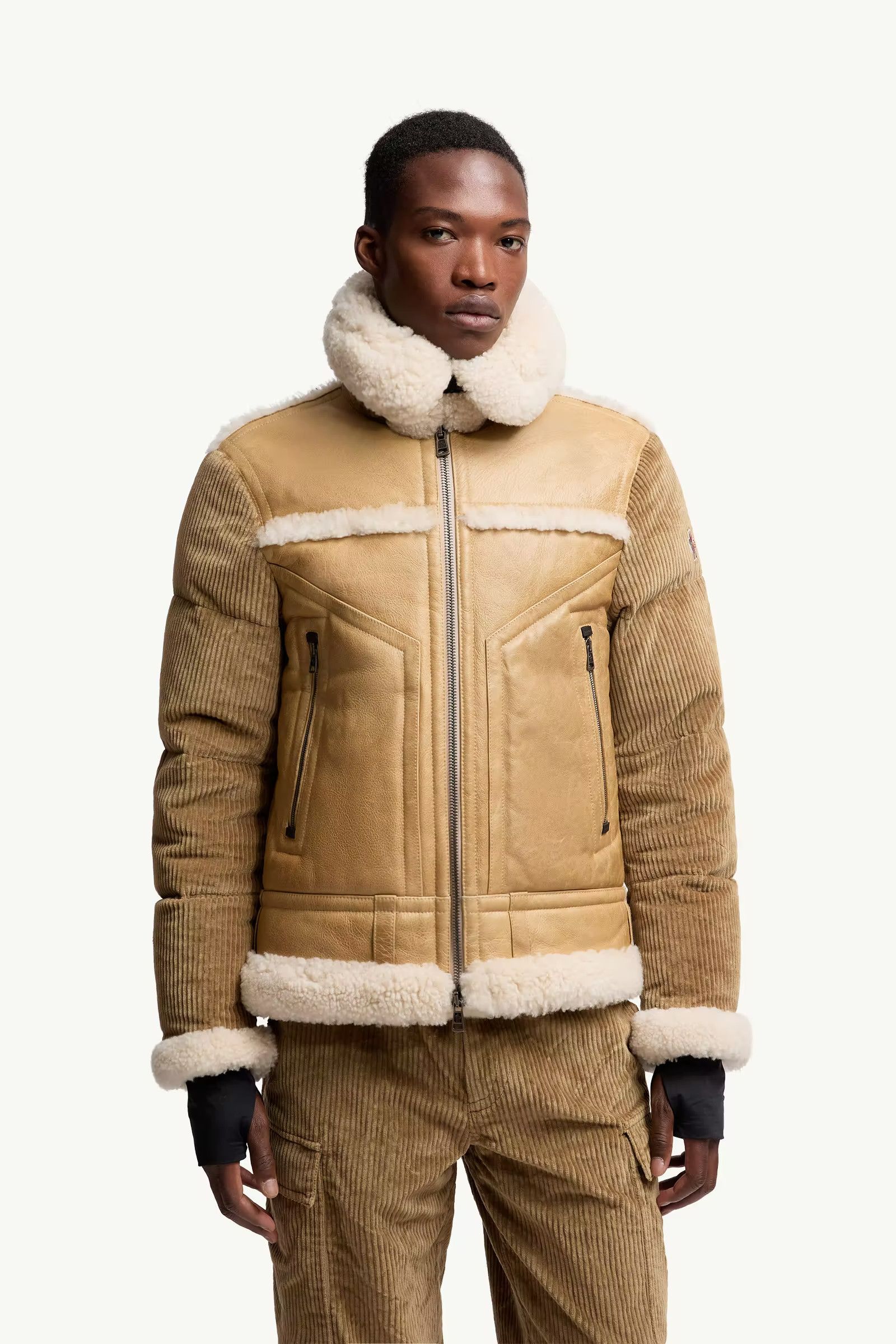 Moncler Grenoble *NEW* $8K SHEARLING LEATHER/DOWN ARGENS PUFFER JACKET Size US M / EU 48-50 / 2 - 10 Thumbnail