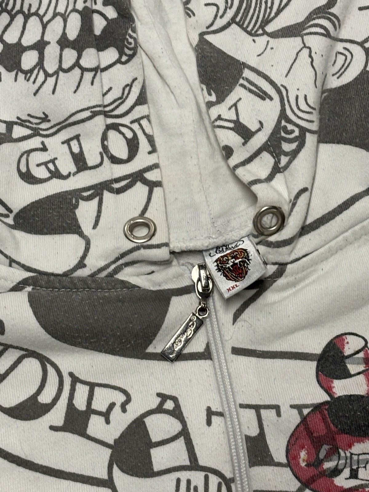 Ed Hardy ED HARDY ‘DEATH BEFORE GLORY’ AOP FULL ZIP HOODIE Size US XXL / EU 58 / 5 - 3 Thumbnail