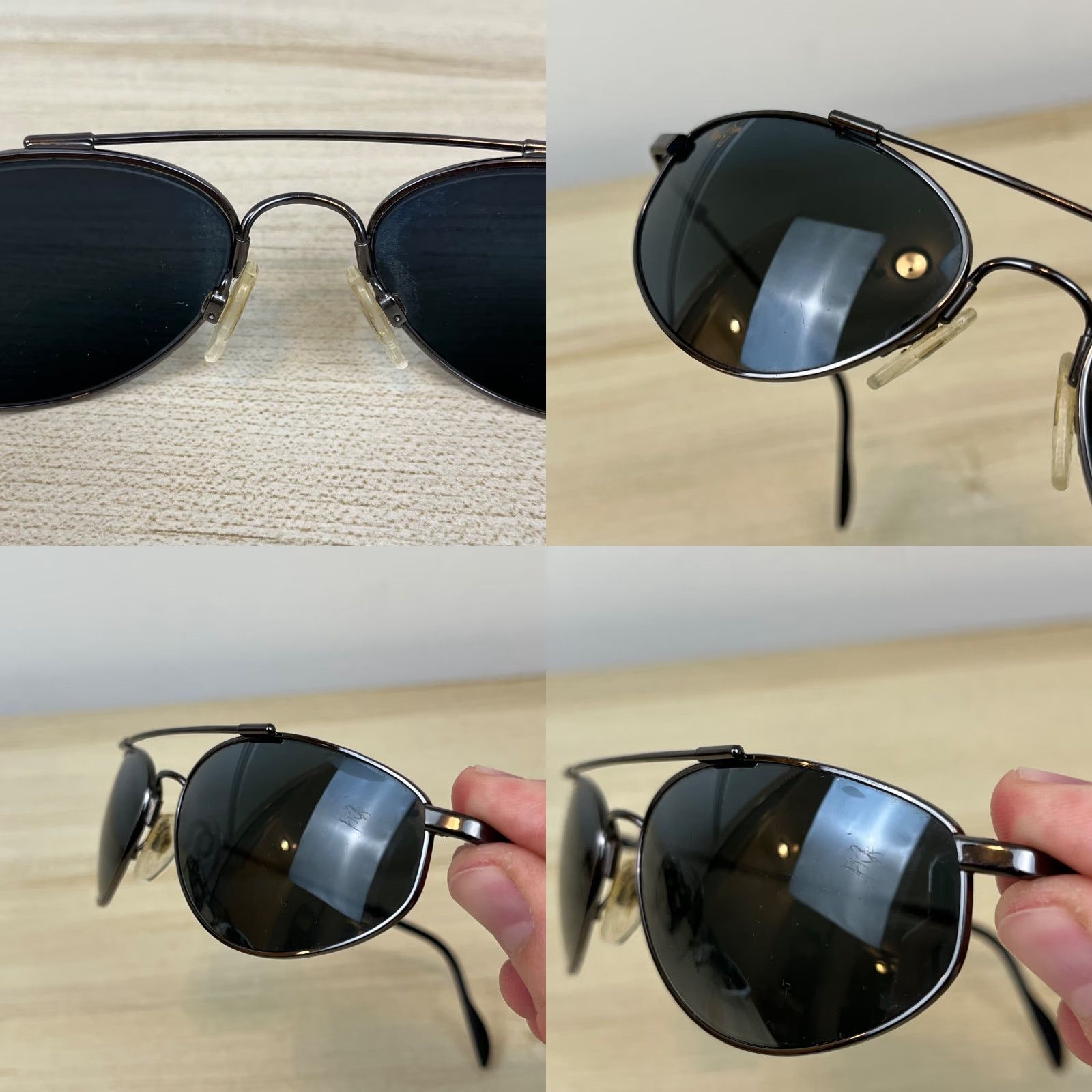 Maui Jim MAUI JIM Sunglasses Aviator Gunmetal Made in Japan Unisex Men Gray Glass Lens Lightweight Flexon MJ-308-02 Style Classic 90s? Size ONE SIZE - 8 Thumbnail
