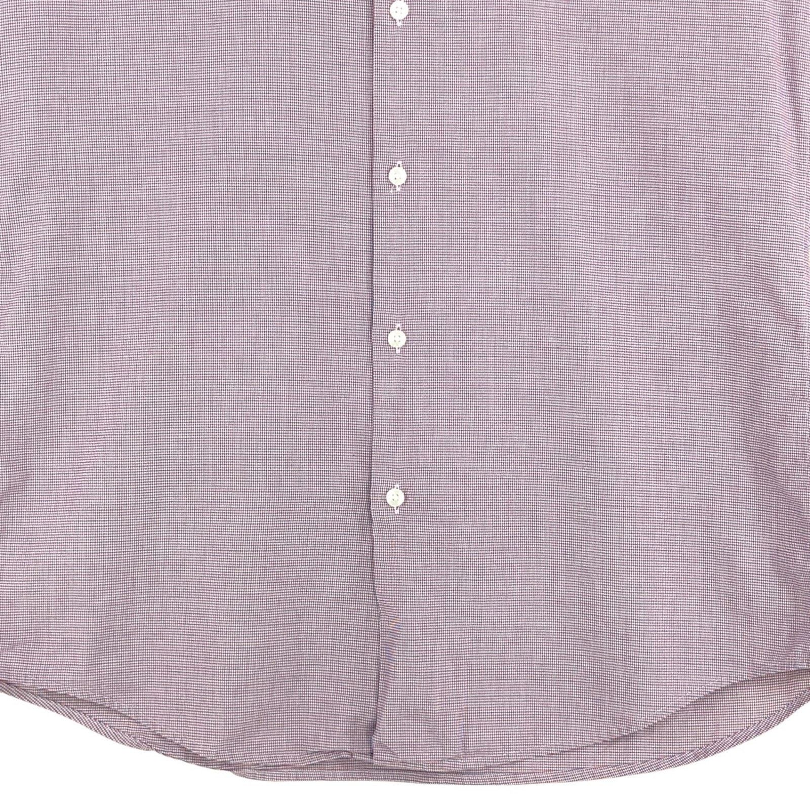 Hugo Boss Hugo Boss Dress Shirt 5.5 39 Slim Fit Purple Micro Check Size US M / EU 48-50 / 2 - 3 Thumbnail