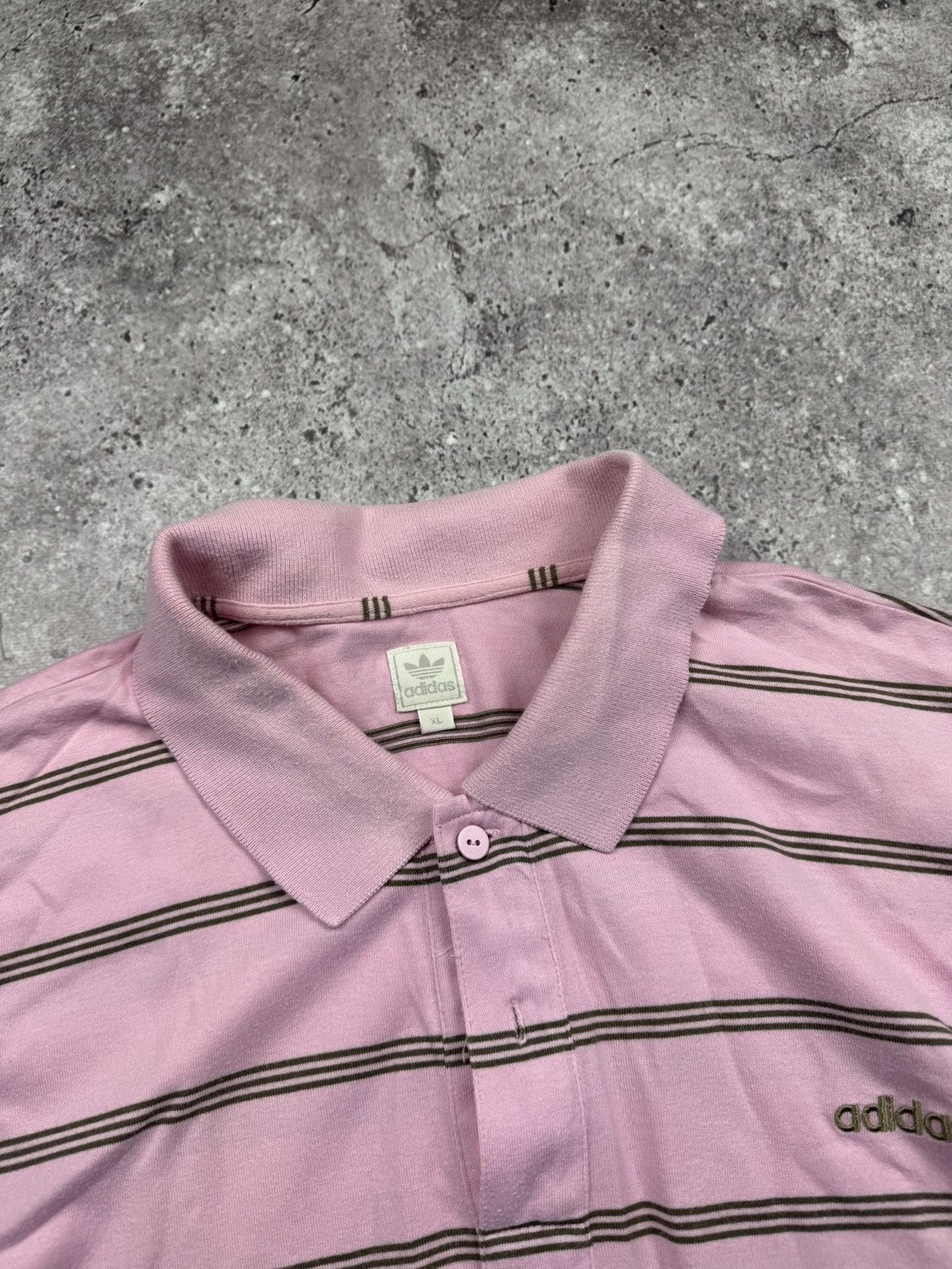 Adidas Vintage Y2K Adidas Pink Striped Polo Rugby Shirt Japanesse Size US XL / EU 56 / 4 - 3 Thumbnail