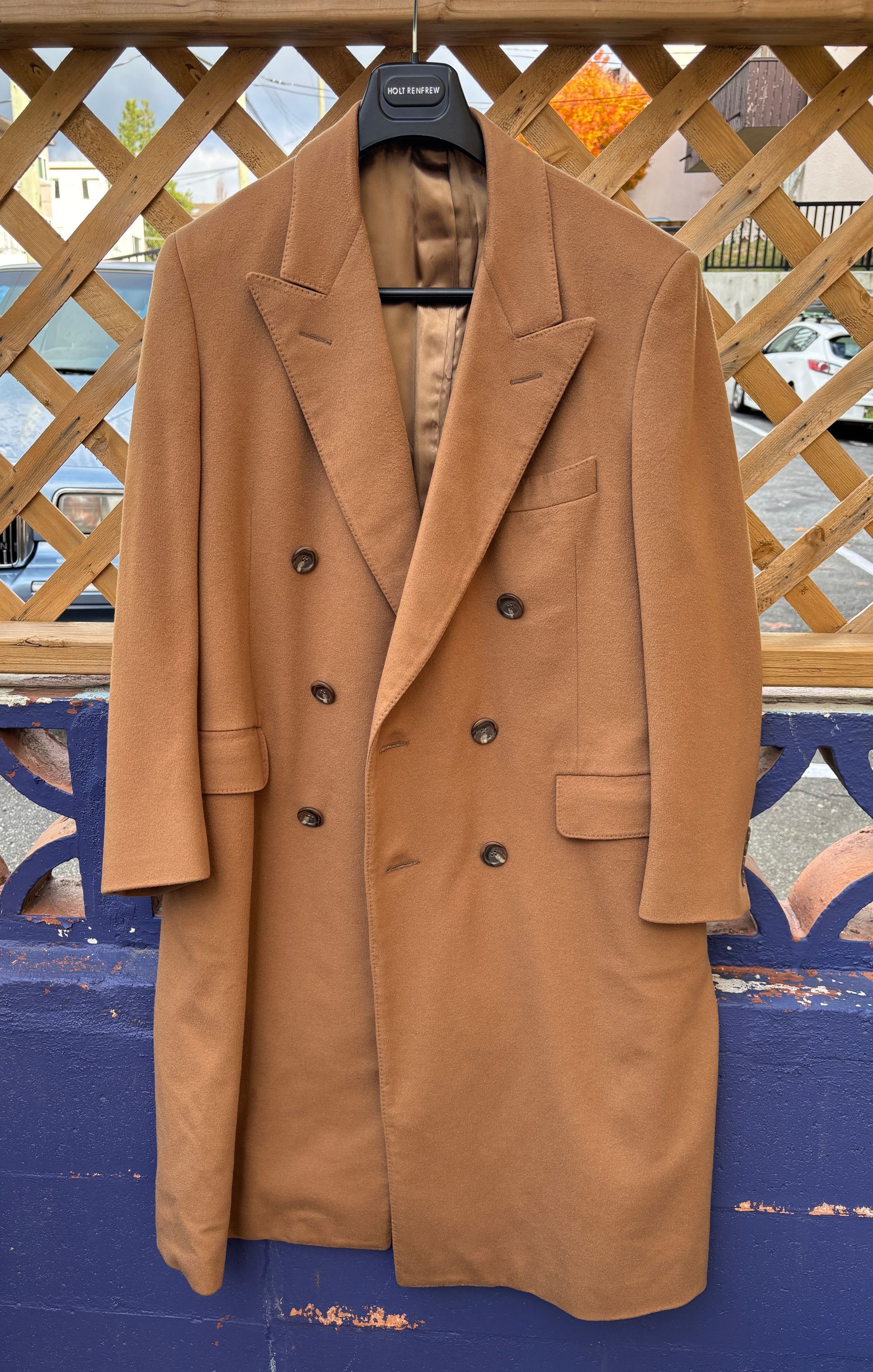 Samuelsohn Cashmere Double Breasted Tan/Camel Overcoat Polo Coat - M/L Size US L / EU 52-54 / 3 - 17 Thumbnail