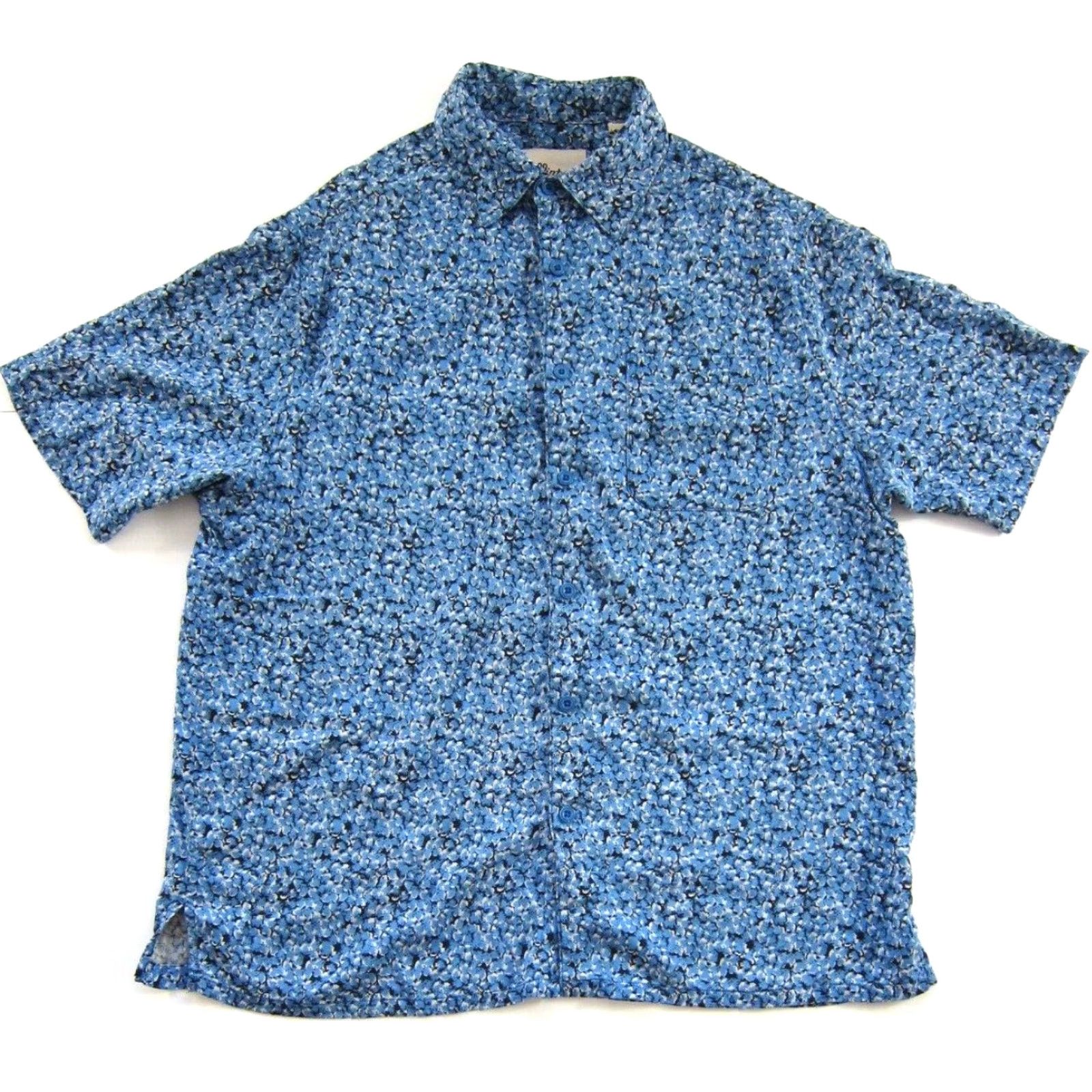 Vintage VINTAGE Vintage Silk 100% Silk Blue Floral Button Down Short Sleeve Hawaiian Shirt Large Size US L / EU 52-54 / 3 - 2 Thumbnail