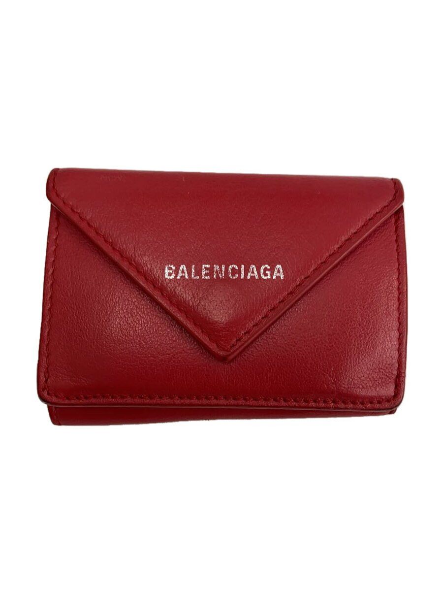 Balenciaga Balenciaga Leather Tri-Fold Wallet Red Size ONE SIZE - 1 Thumbnail