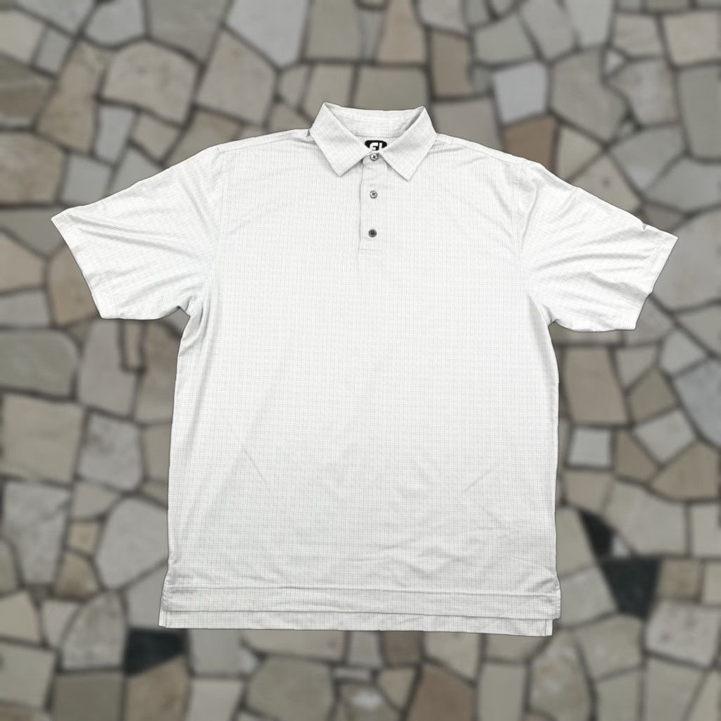 Footjoy FootJoy Polo Shirt Mens Large Gray White Performance Golf Golfer Flex Grid Print Size US L / EU 52-54 / 3 - 1 Thumbnail