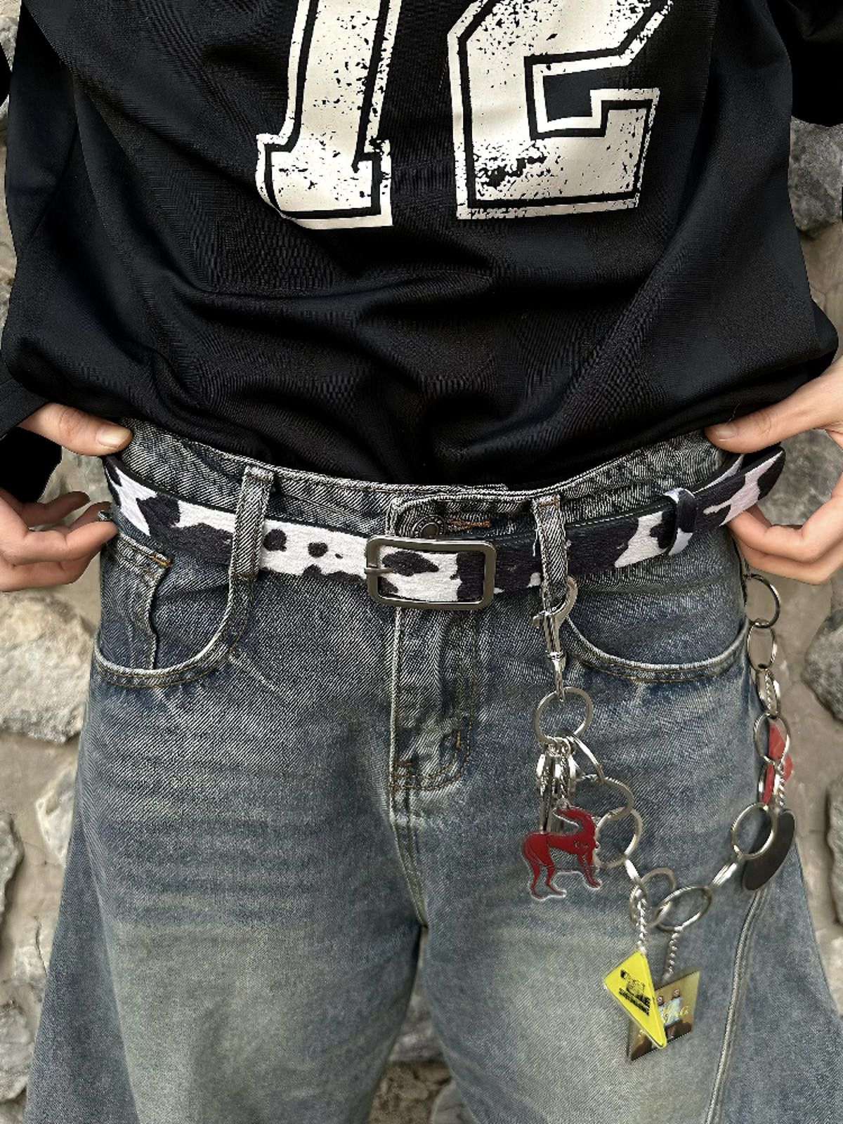 Japanese Brand y2k Cow Print Belt Size ONE SIZE - 2 Thumbnail