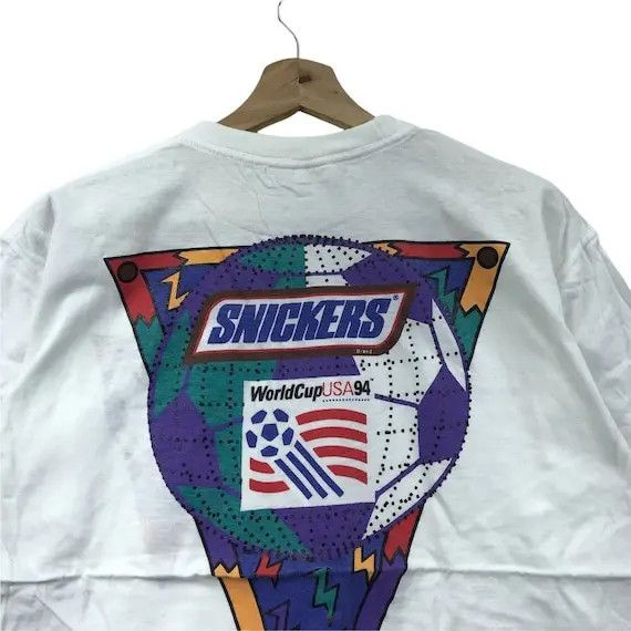 Vintage Vtg 1994 Snickers WORLD CUP USA Fifa Tee Shirt Soccer Size US S / EU 44-46 / 1 - 4 Thumbnail