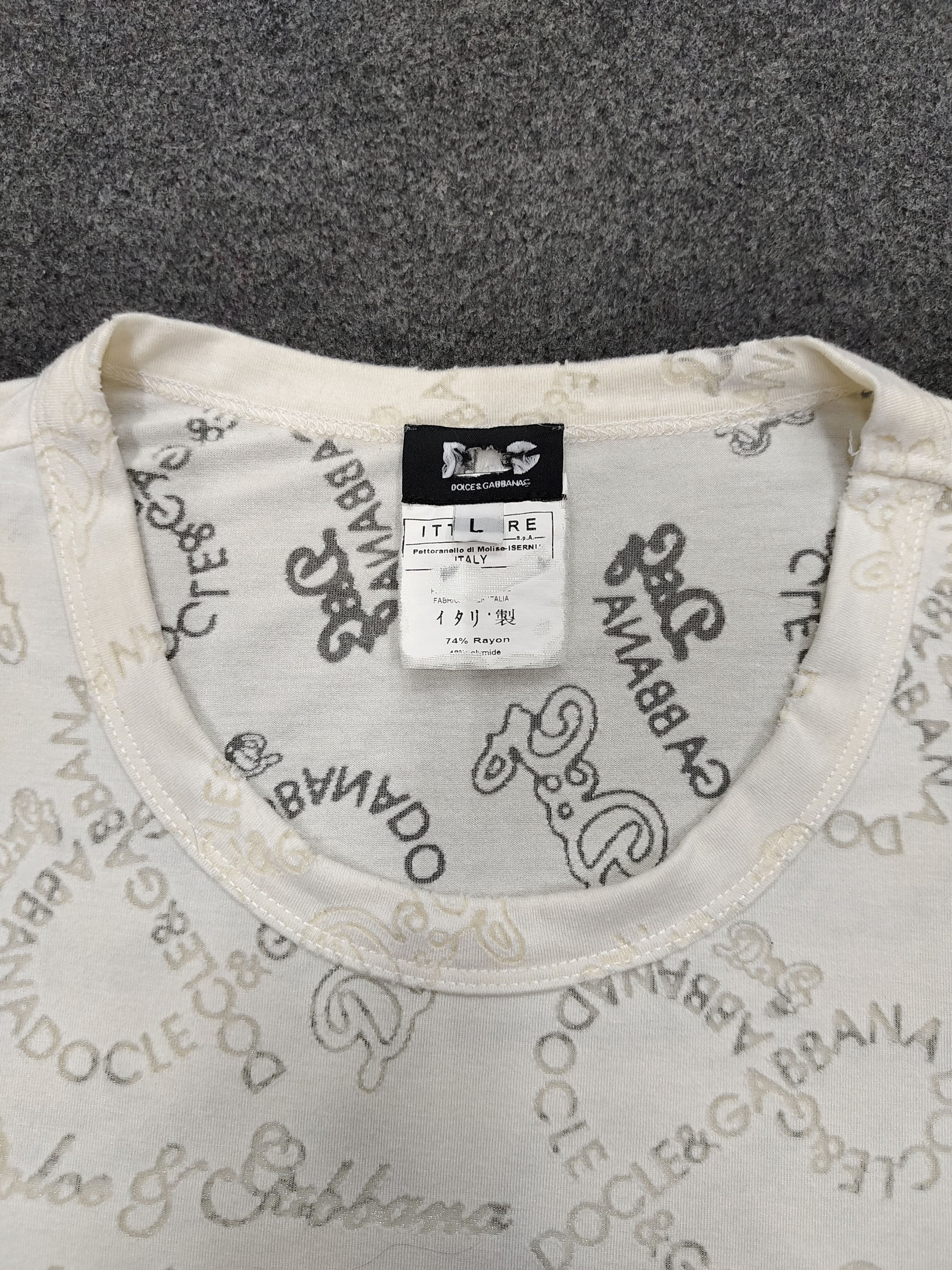 Dolce & Gabbana Dolce Gabbana 💥 Bling Logo Monogram Sheer Rayon Tshirt Size L / US 10 / IT 46 - 5 Thumbnail