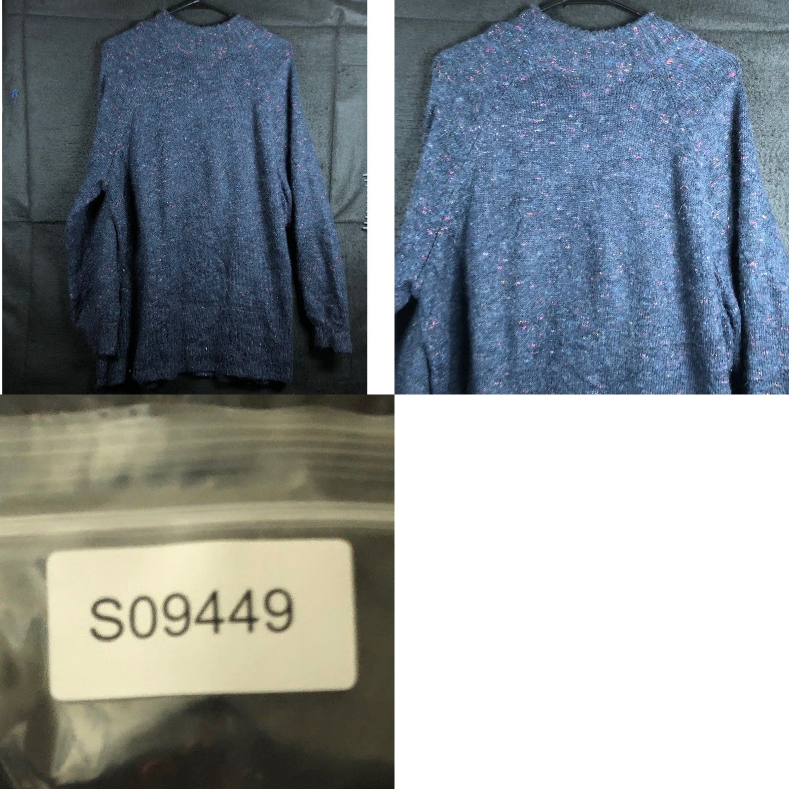 Vintage Lauren Conrad Womens Sweater Blue Multi Wool Blend Long Sleeve Crew Large Size L / US 10 / IT 46 - 8 Thumbnail