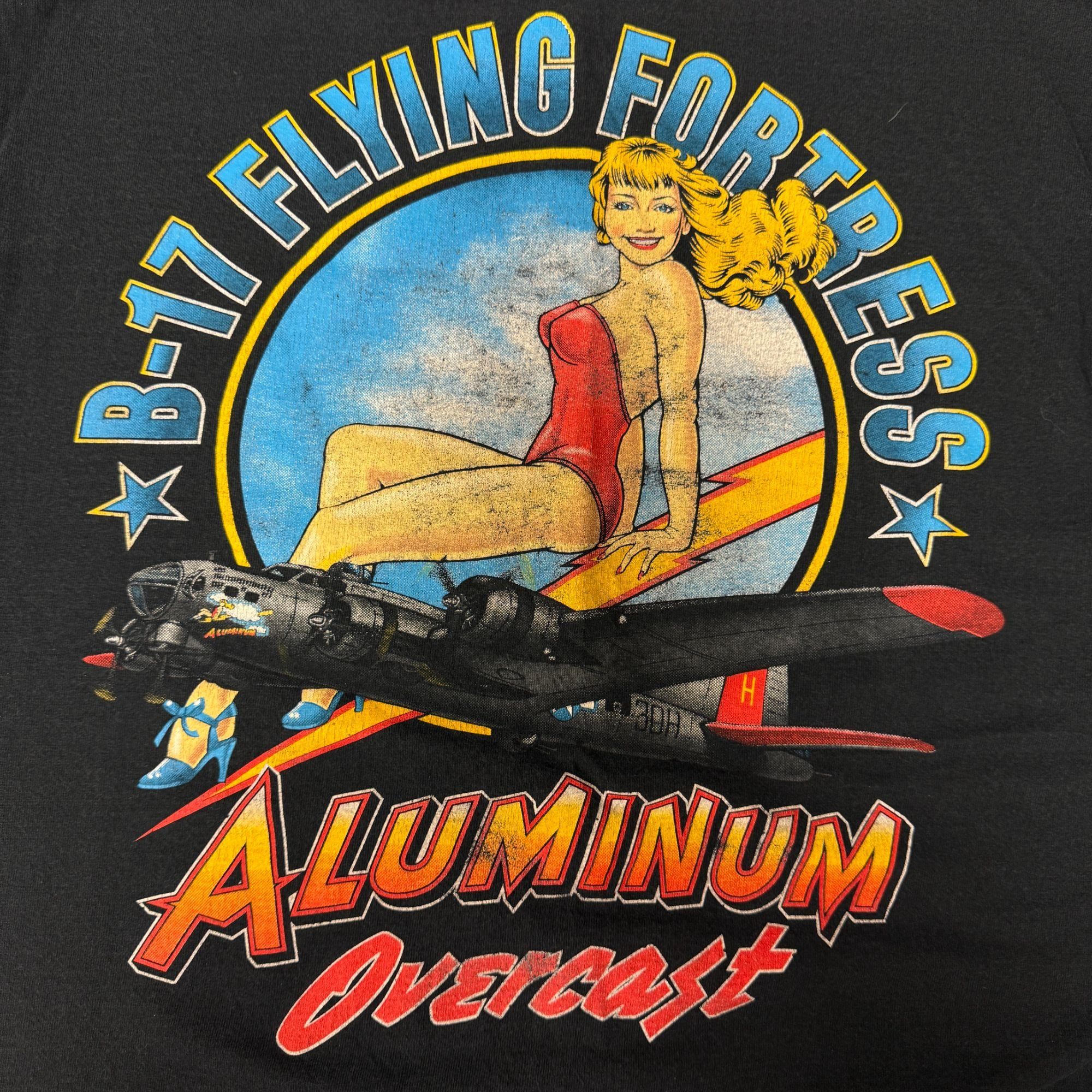 Other 90's B 17 Flying Fortress PINUP GIRL War Plane Biker T Shirt Size US M / EU 48-50 / 2 - 1 Thumbnail