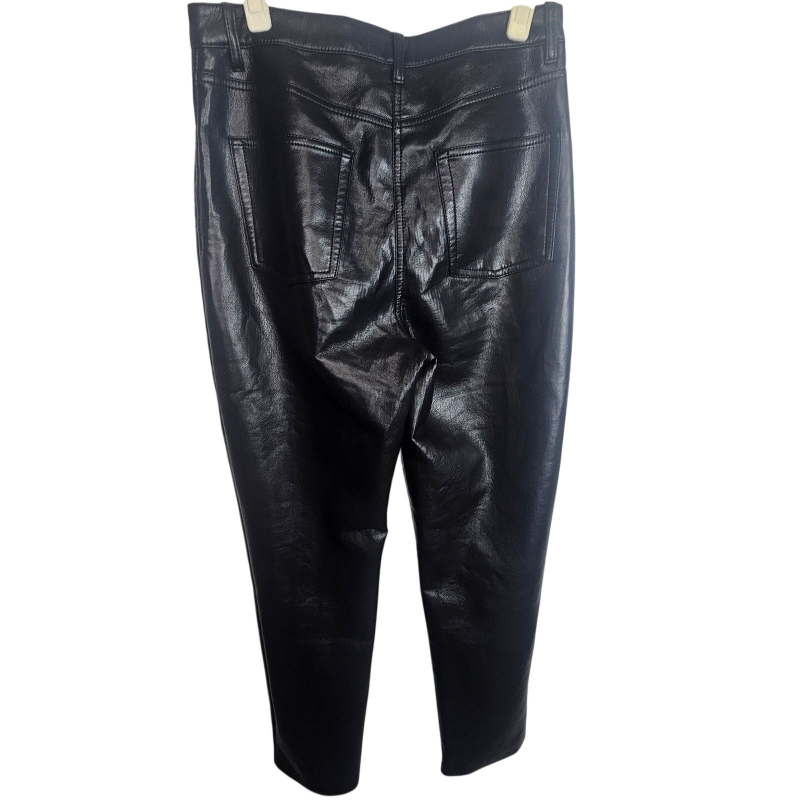Aritzia Wilfred Womens Black Faux Leather High Waist Pants 8 Chic Size 30" / US 8 / IT 44 - 6 Thumbnail