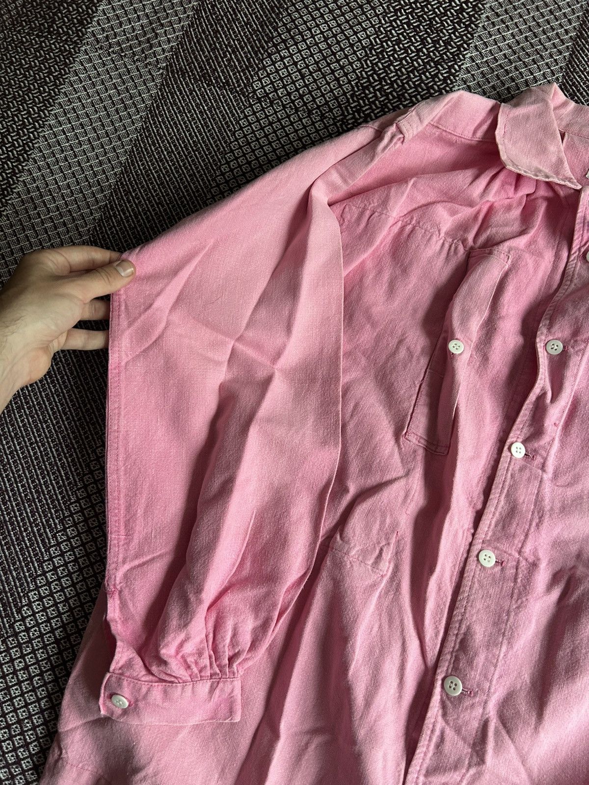 Japanese Brand × Vintage Vintage 70s Heavy Workwear Shirt Polo Manufacture Faded Size US XXL / EU 58 / 5 - 4 Thumbnail