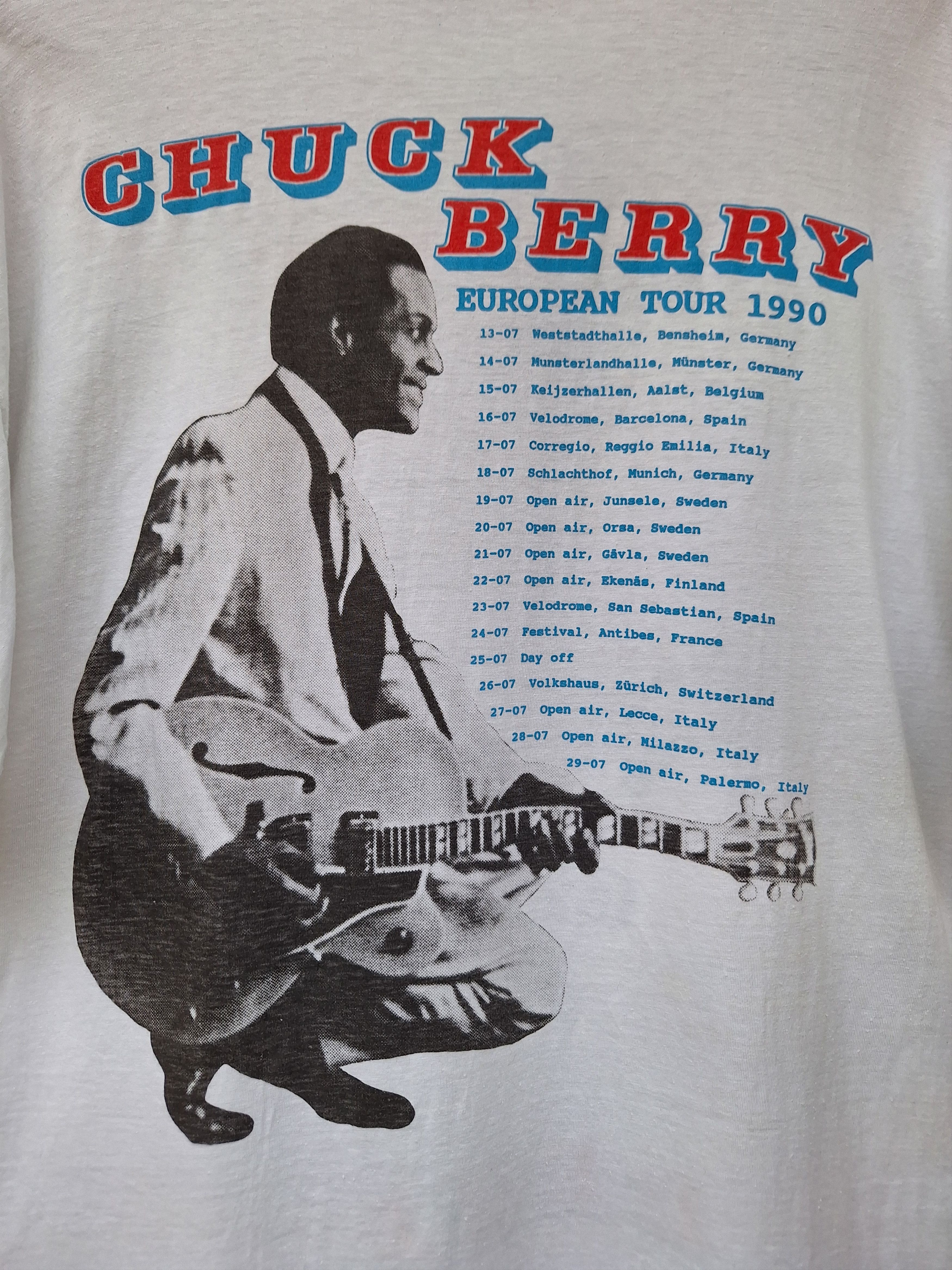 Vintage 🔥RARE🔥 Vintage Chuck berry 90s europe tour blues rock tee Size US L / EU 52-54 / 3 - 3 Thumbnail