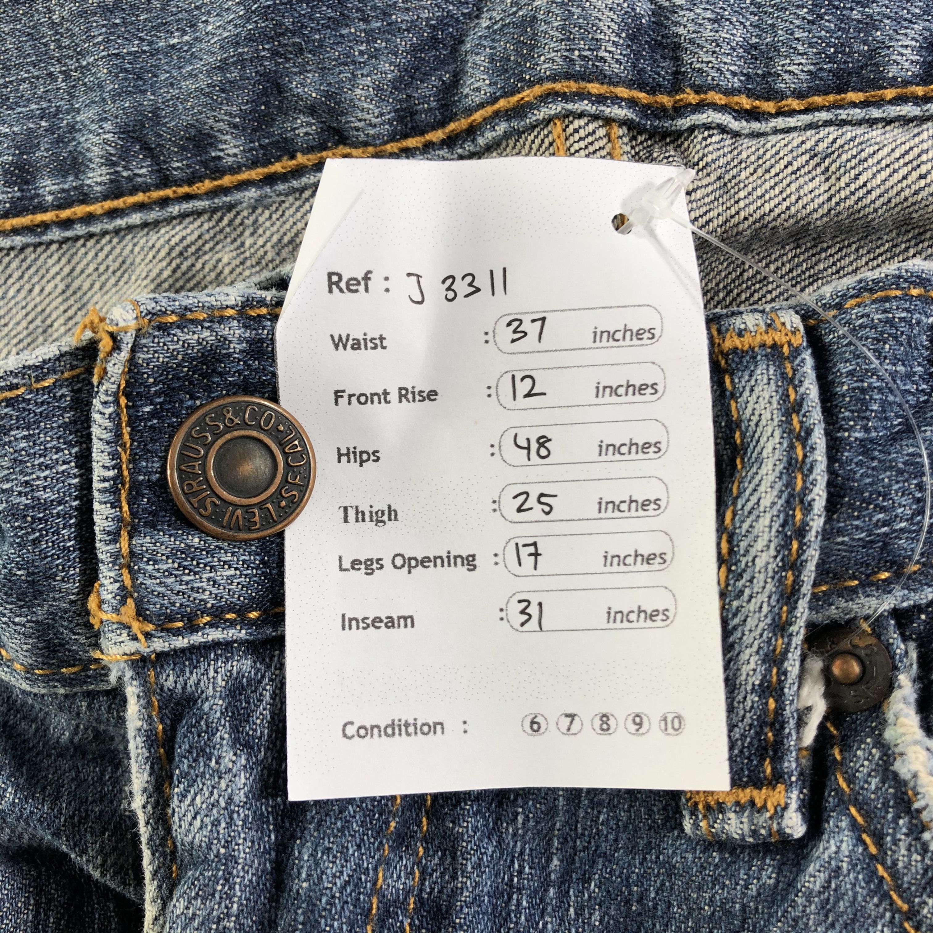 Levi's Vintage Blue Wash Levis 505 Jeans-J3311 Size US 37 - 9 Thumbnail