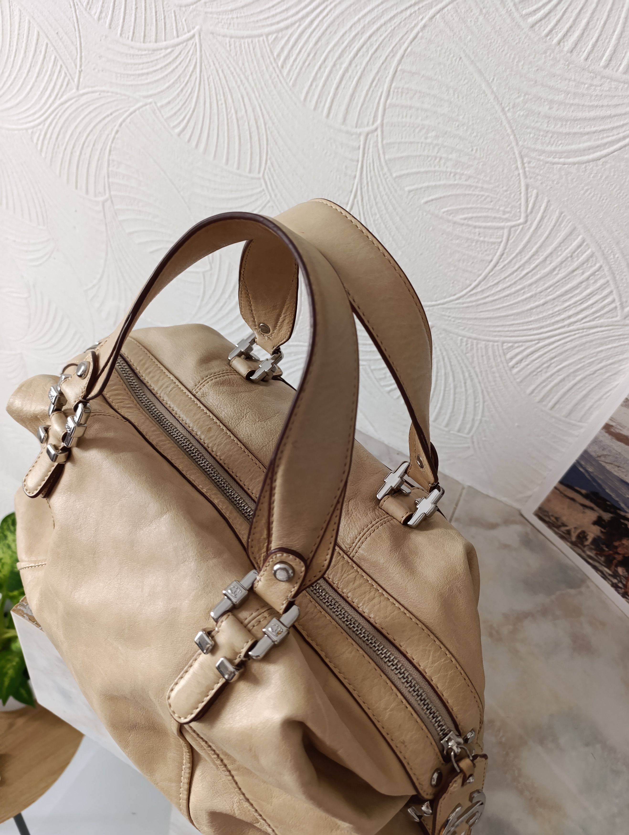 Just Cavalli VINTAGE JUST ROBERTO CAVALLI LEATHER BEIGE BAG Size ONE SIZE - 8 Thumbnail