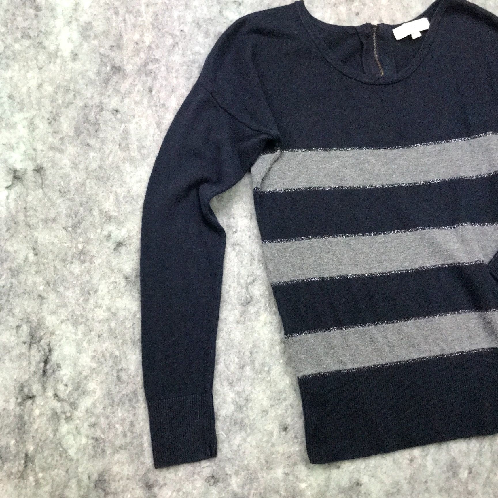 Loft VINTAGE loft womens sweater XS blue knit top lightweight zipper v-neck Size XS / US 0-2 / IT 36-38 - 5 Thumbnail