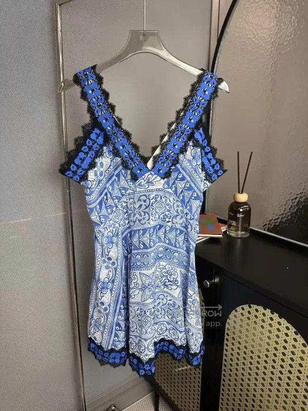 Louis Vuitton Louis Vuitton Blue Silk Dress for Women . Size S / US 4 / IT 40 - 1 Thumbnail