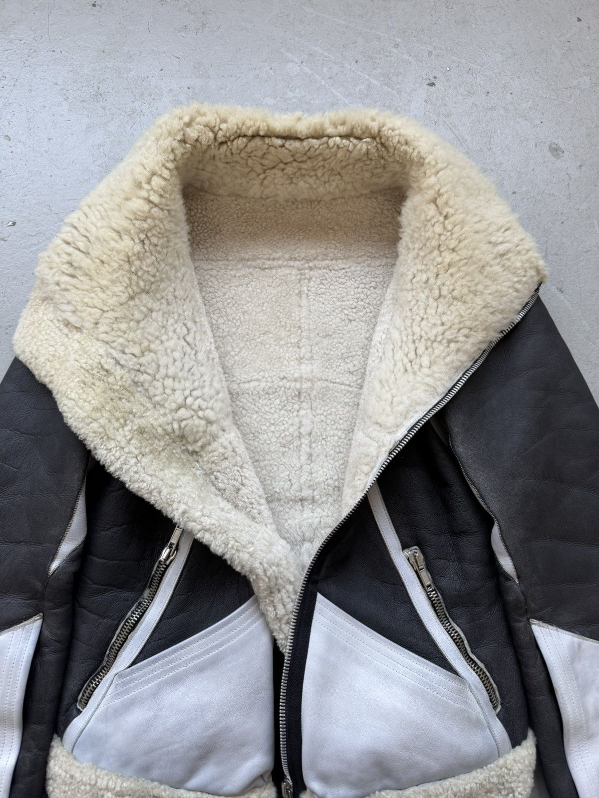 Rick Owens Rick Owens FW08 STAG Black & White Geo Shearling Jacket Size US S / EU 44-46 / 1 - 6 Thumbnail