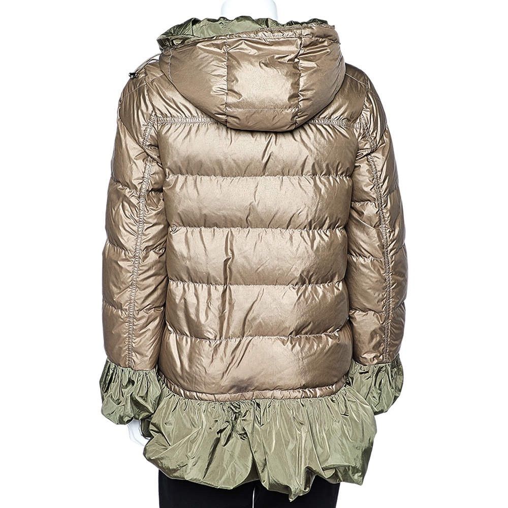 Moncler Moncler Khaki Down Peplum Trim Detailed Seri Jacket Size M / US 6-8 / IT 42-44 - 3 Thumbnail
