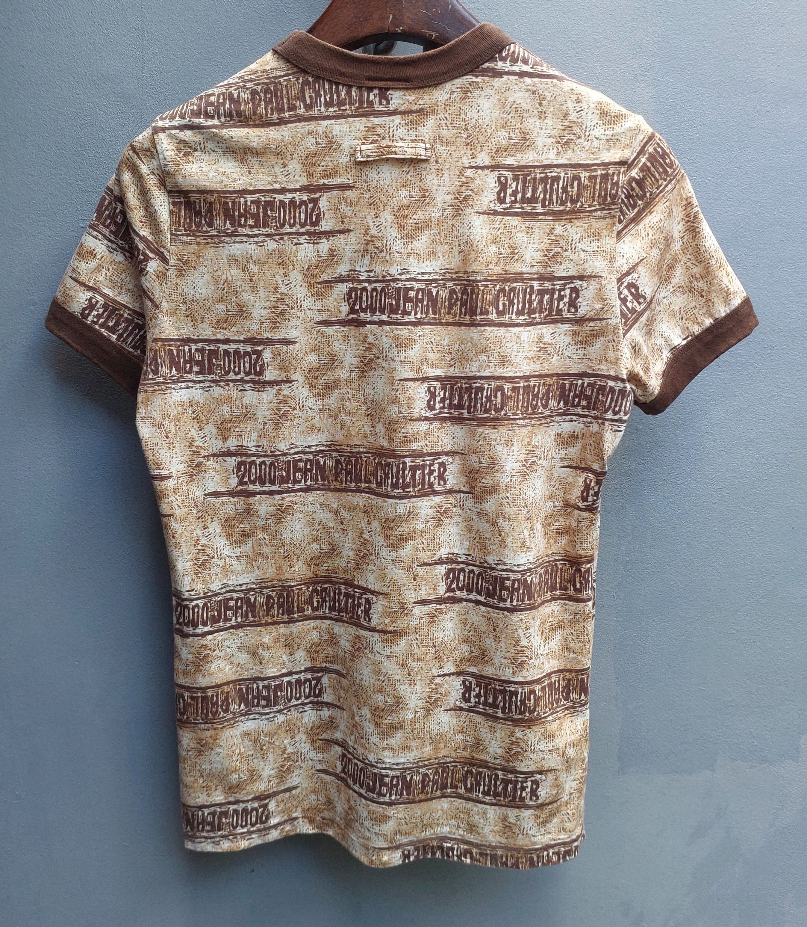 Jean Paul Gaultier Jean Paul Gaultier All-Over Logo Print Ringer T-Shirt Size US M / EU 48-50 / 2 - 3 Thumbnail