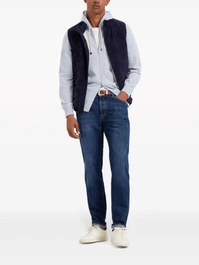 Brunello Cucinelli o1w1db10425 Cashmere Hoodie in Light Blue Size US XL / EU 56 / 4 - 4 Thumbnail