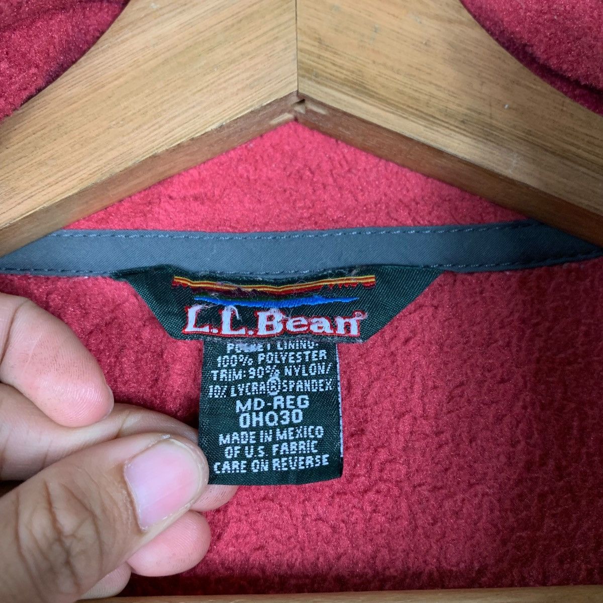 L.L. Bean 90’s L.L. BEAN Zipper Red Fleece Jacket #1358-C61 Size M / US 6-8 / IT 42-44 - 15 Thumbnail