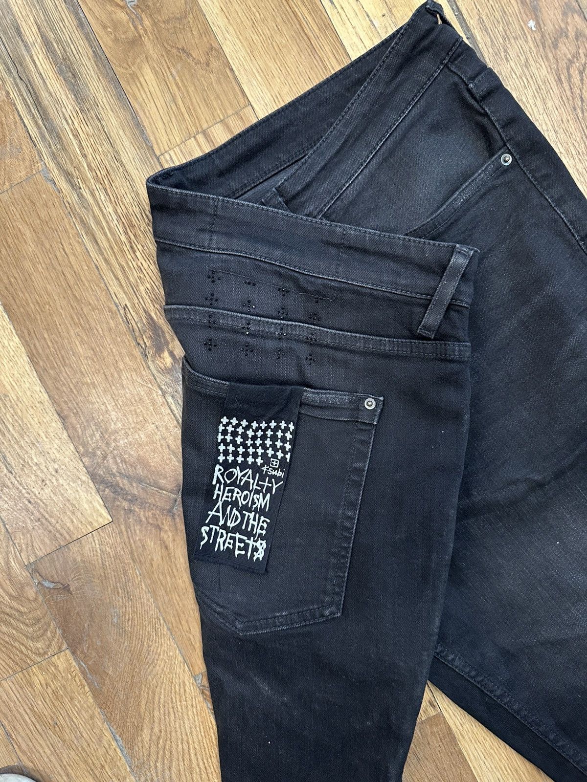Ksubi Ksubi Crystal Knee Black Denim Jeans Size 38 Size US 38 / EU 54 - 4 Thumbnail