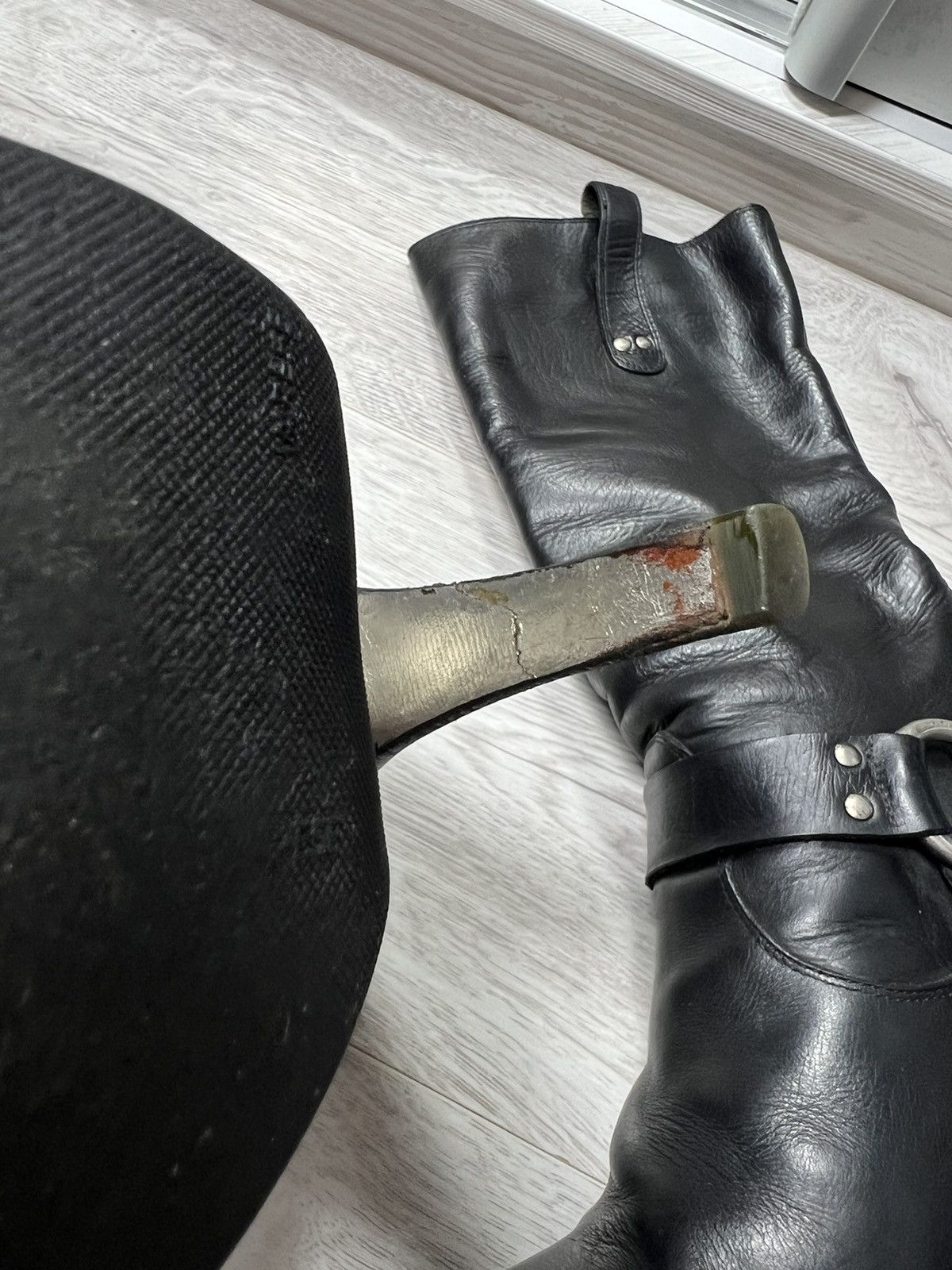 Dolce & Gabbana Dolce Gabbana Black Leather High Heel Boots D&G Y2K Style Size US 7.5 / IT 37.5 - 12 Thumbnail