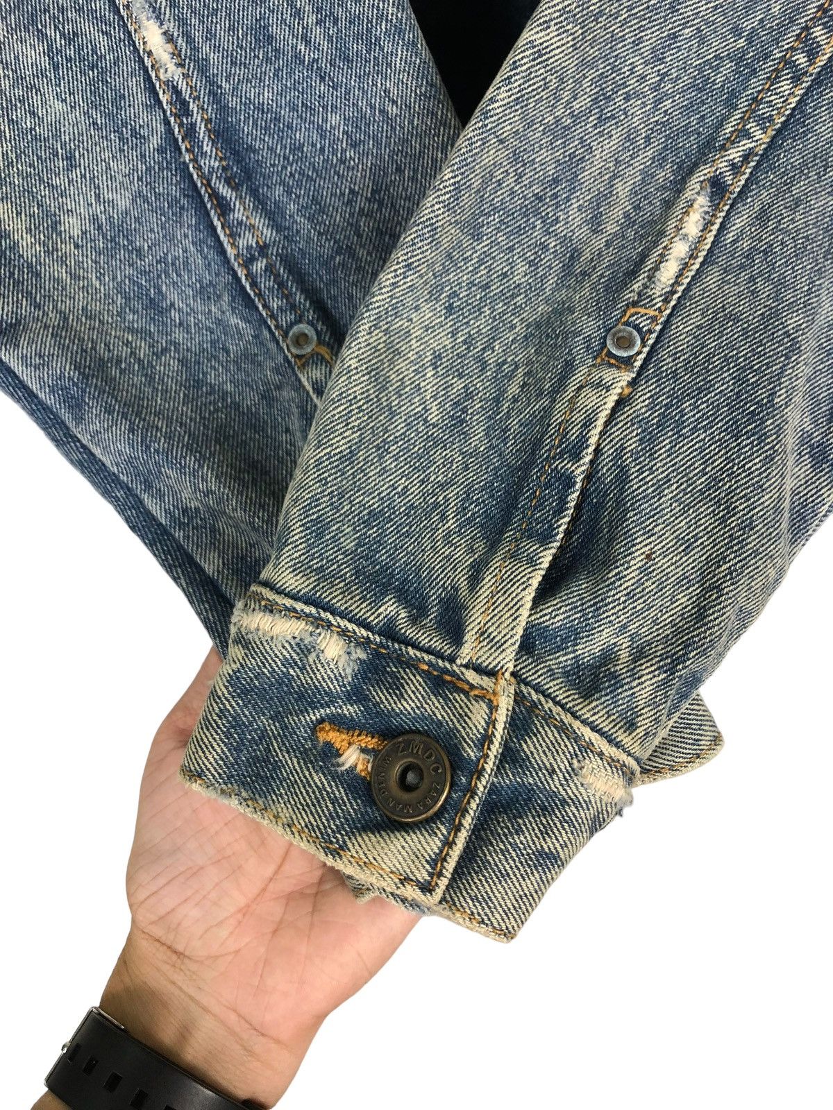 Japanese Brand × Zara 🔥 ZARA MAN DISTRESS DENIM JACKET Size US S / EU 44-46 / 1 - 12 Thumbnail