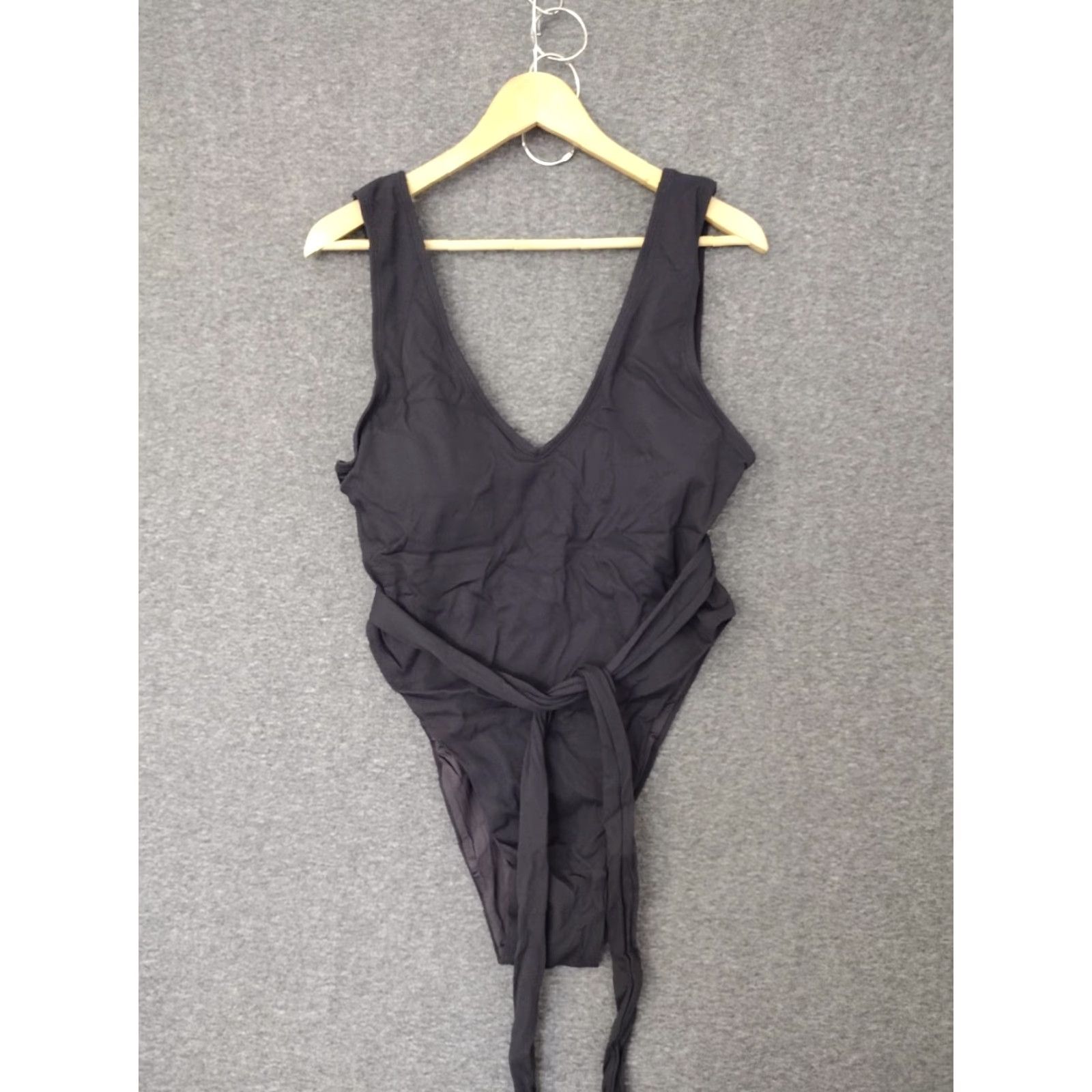 Vintage Toluca One Piece Bathing Suit 4XL Textured Onyx Belted Swim Midi Black Women Size ONE SIZE - 2 Thumbnail