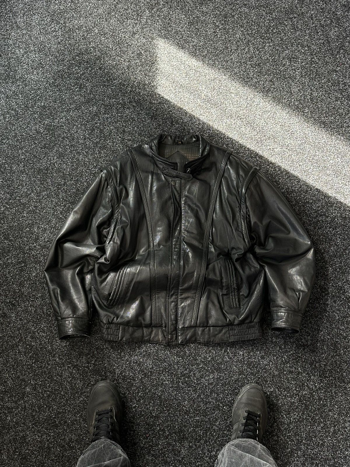 Vintage 🚨Vintage 90s Leather Biker Jacket-West Style Maison Margiela Size US L / EU 52-54 / 3 - 1 Thumbnail