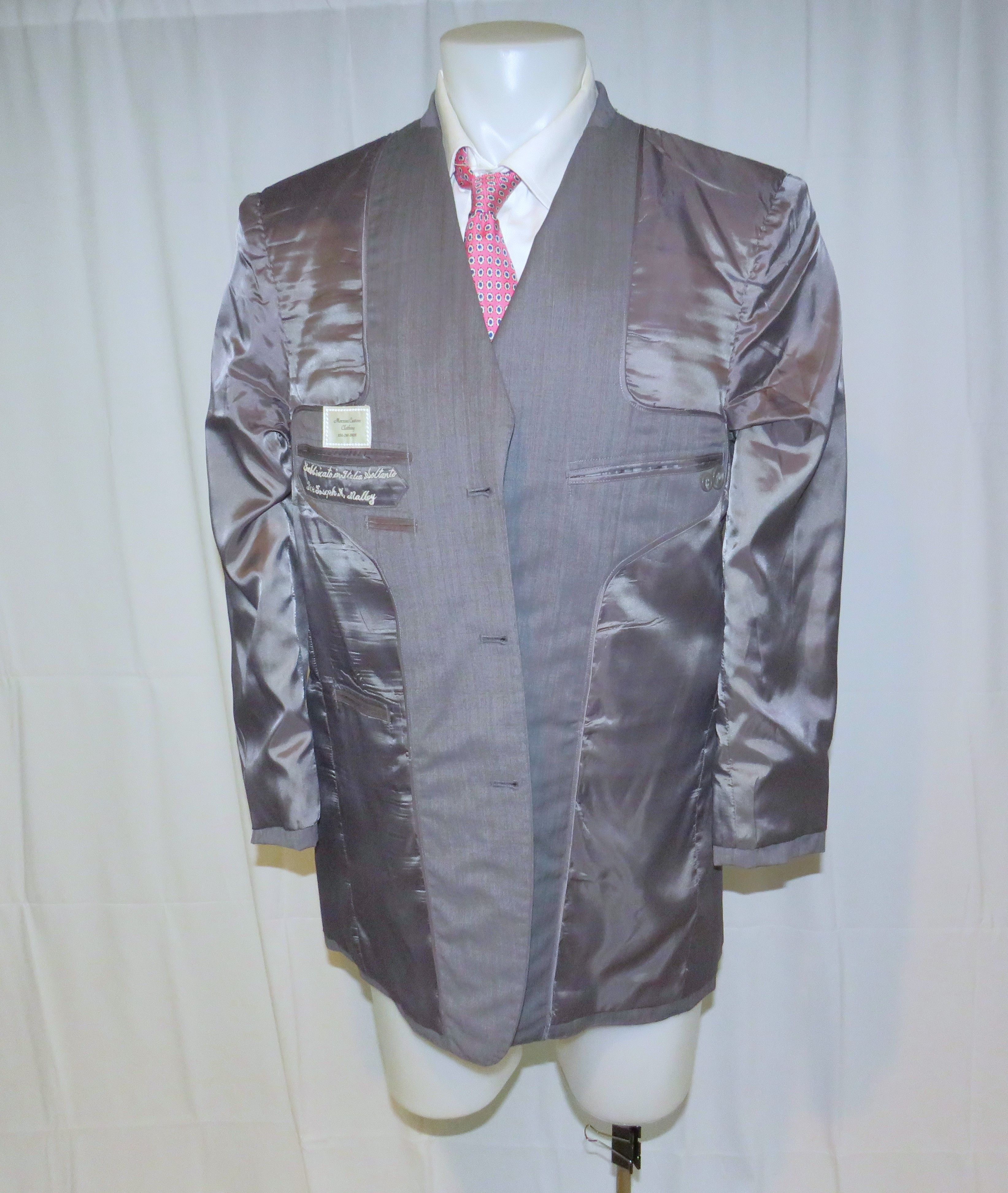 Other Morroni Custom Tailoring Gray Striped Three Button Suit 40L Size 40L - 12 Thumbnail