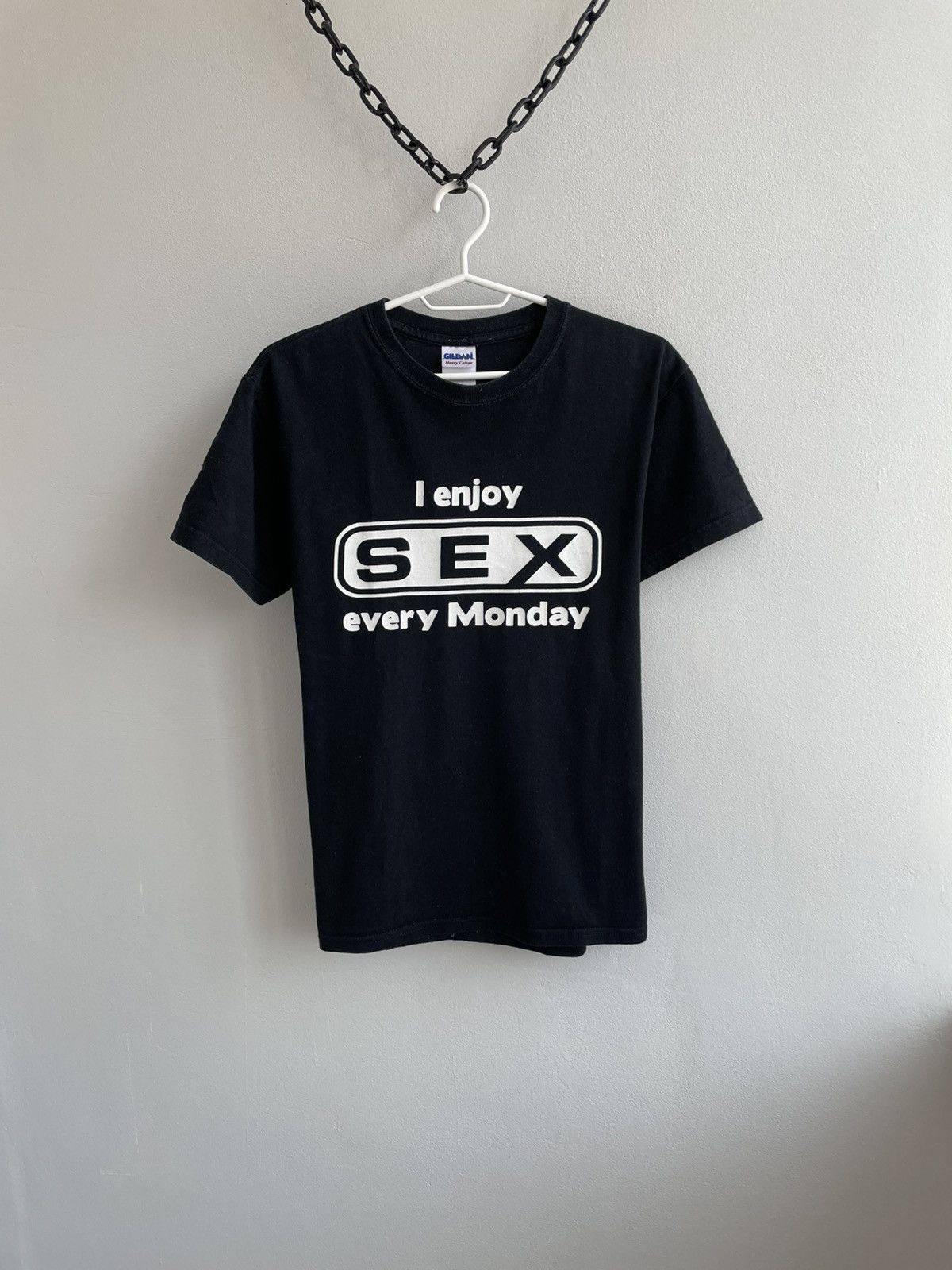 Vintage Sex Humor Tee T Shirt Gildan I Enjoy Sex Every Monday Size US S / EU 44-46 / 1 - 1 Thumbnail