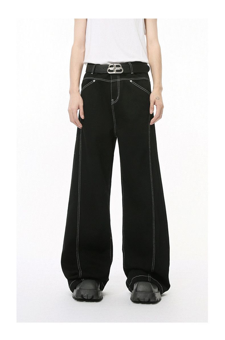 Japanese Brand × Jean Black casual jeans with bright stitching Size US 32 / EU 48 - 2 Thumbnail