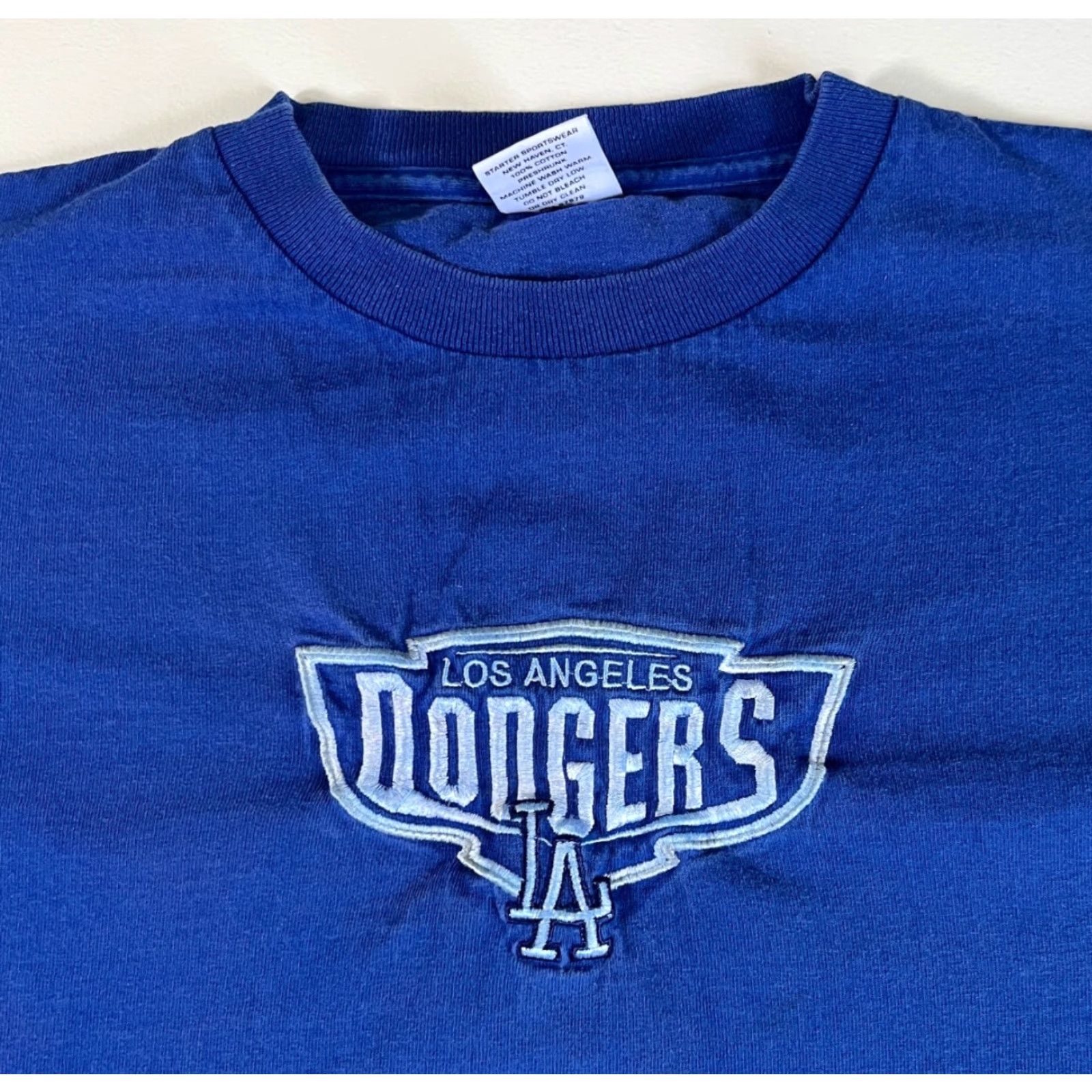 Starter VINTAGE Starter Los Angeles Dodgers MLB T-Shirt Embroidered Made in USA Sz M Blue Men Size US M / EU 48-50 / 2 - 4 Thumbnail
